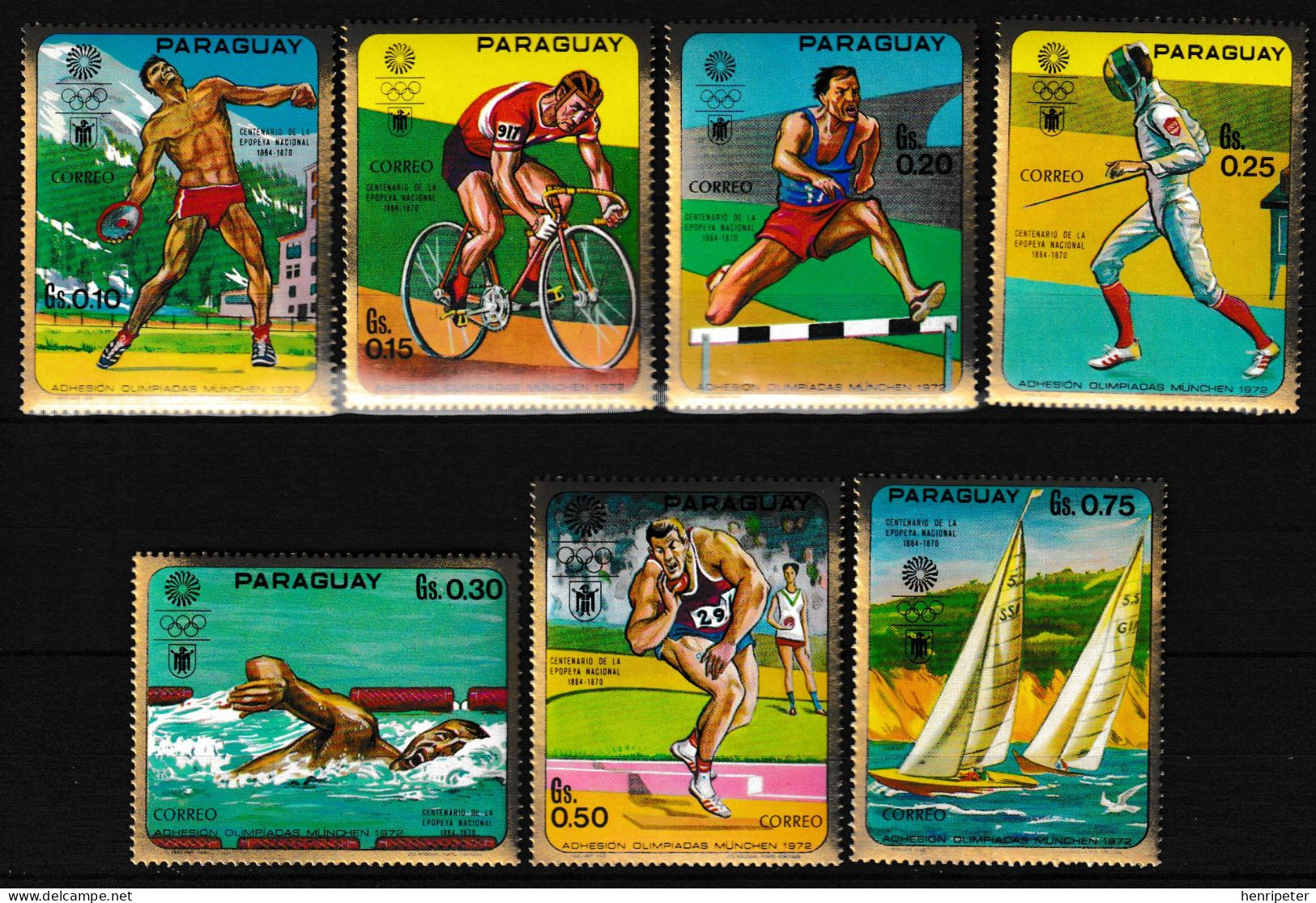 Lot De 7 Timbres-poste Gommés Dentelés Neufs** - Jeux Olympiques De Munich - N° 2035/2041 (Michel) - Paraguay 1970 - Paraguay