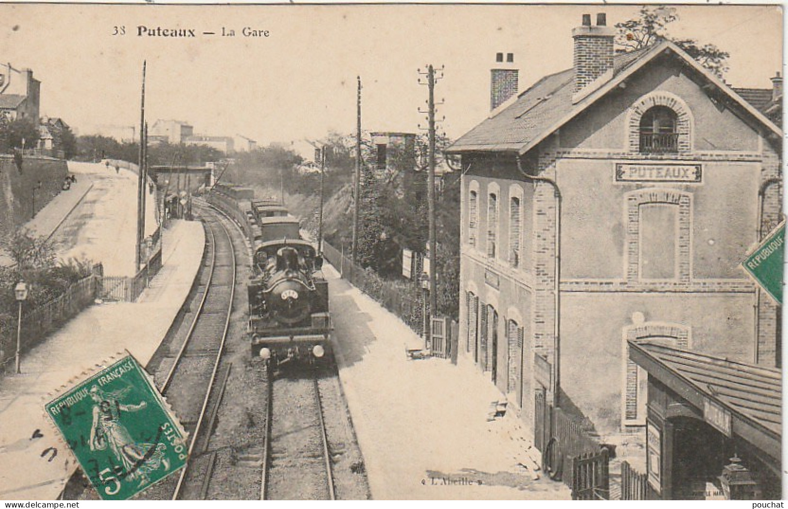 MO 2-(92) PUTEAUX - LA GARE - LOCOMOTIVE  - 2 SCANS - Puteaux