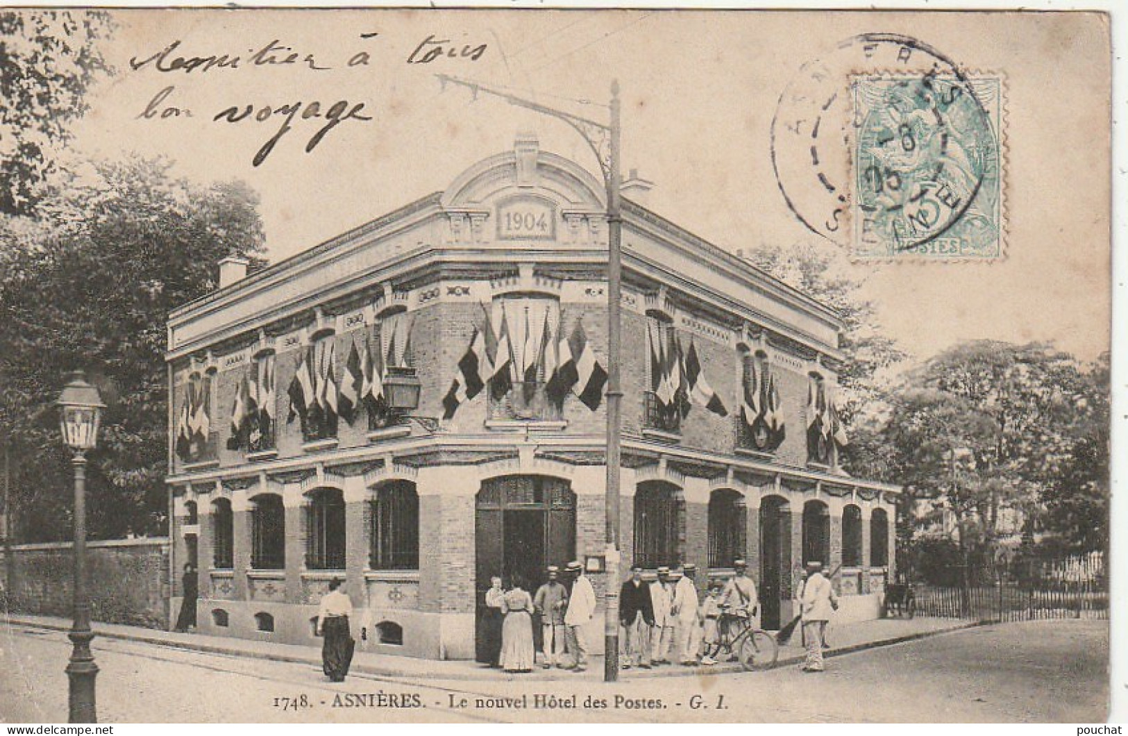 MO 2-(92) ASNIERES - LE NOUVEL HOTEL DES POSTES - ANIMATION - 2 SCANS - Asnieres Sur Seine