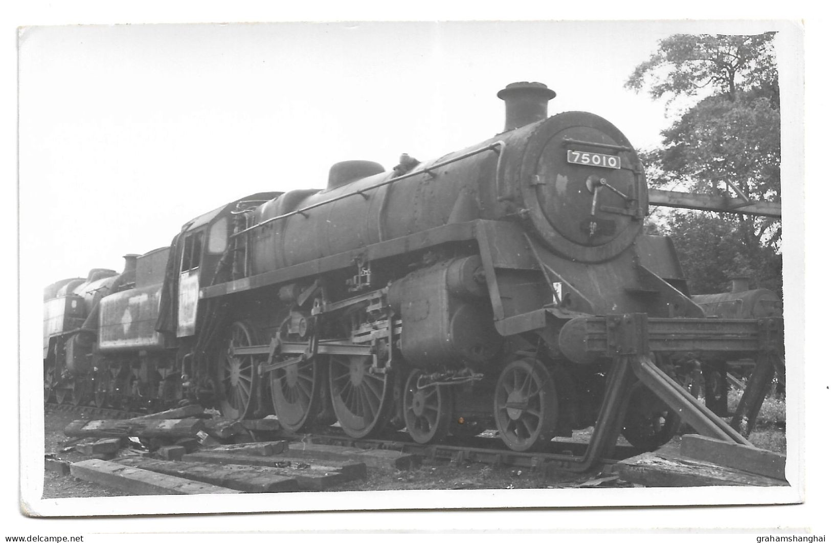 Photo British Railways Steam Locomotive 75010 4-6-0 Standard Class In Scrapline 1960s ? - Railway