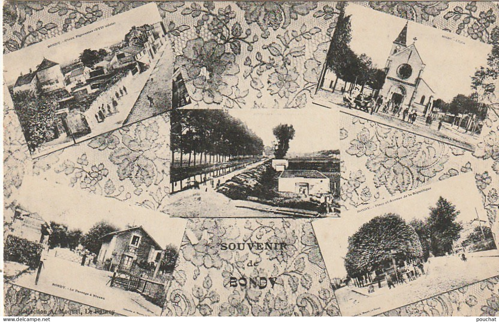 MO 5-(93) SOUVENIR DE BONDY - CARTE MULTIVUES : PASSAGE A NIVEAU , VIEUX PIGEONNIER , L' EGLISE .. - 2 SCANS - Bondy