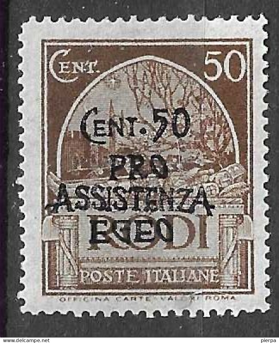 RODI - 1943 - PRO ASSISTENZA  EGEO - C. 50 - NUOVO MNH**  (YVERT 71 - MICHEL 208 - SS 123) - Egeo (Rodi)