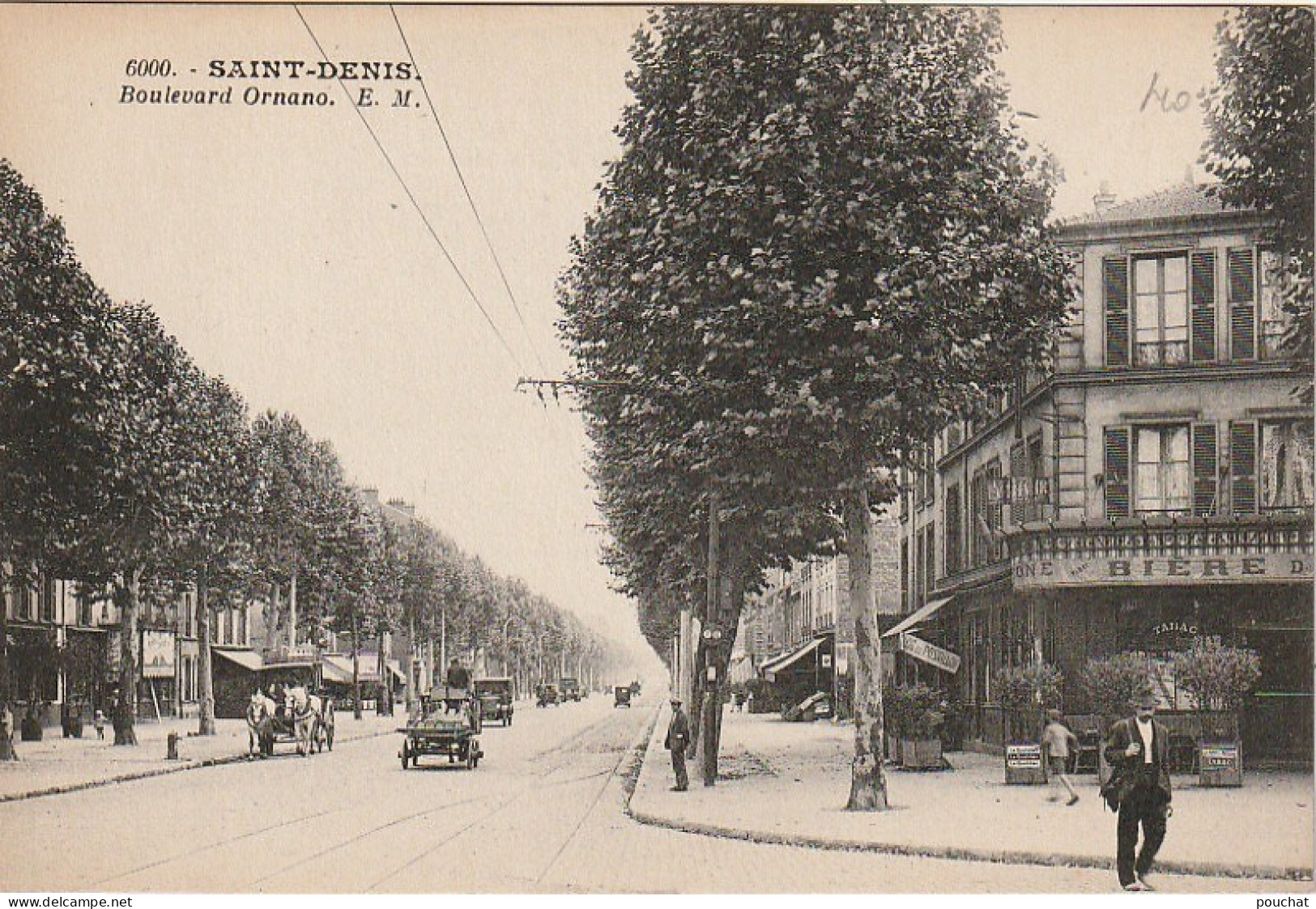 MO 7- (93) SAINT DENIS - BOULEVARD ORNANO - AUTOMOBILES , FIACRE , CARRIOLE A CHEVAL - 2 SCANS - Saint Denis