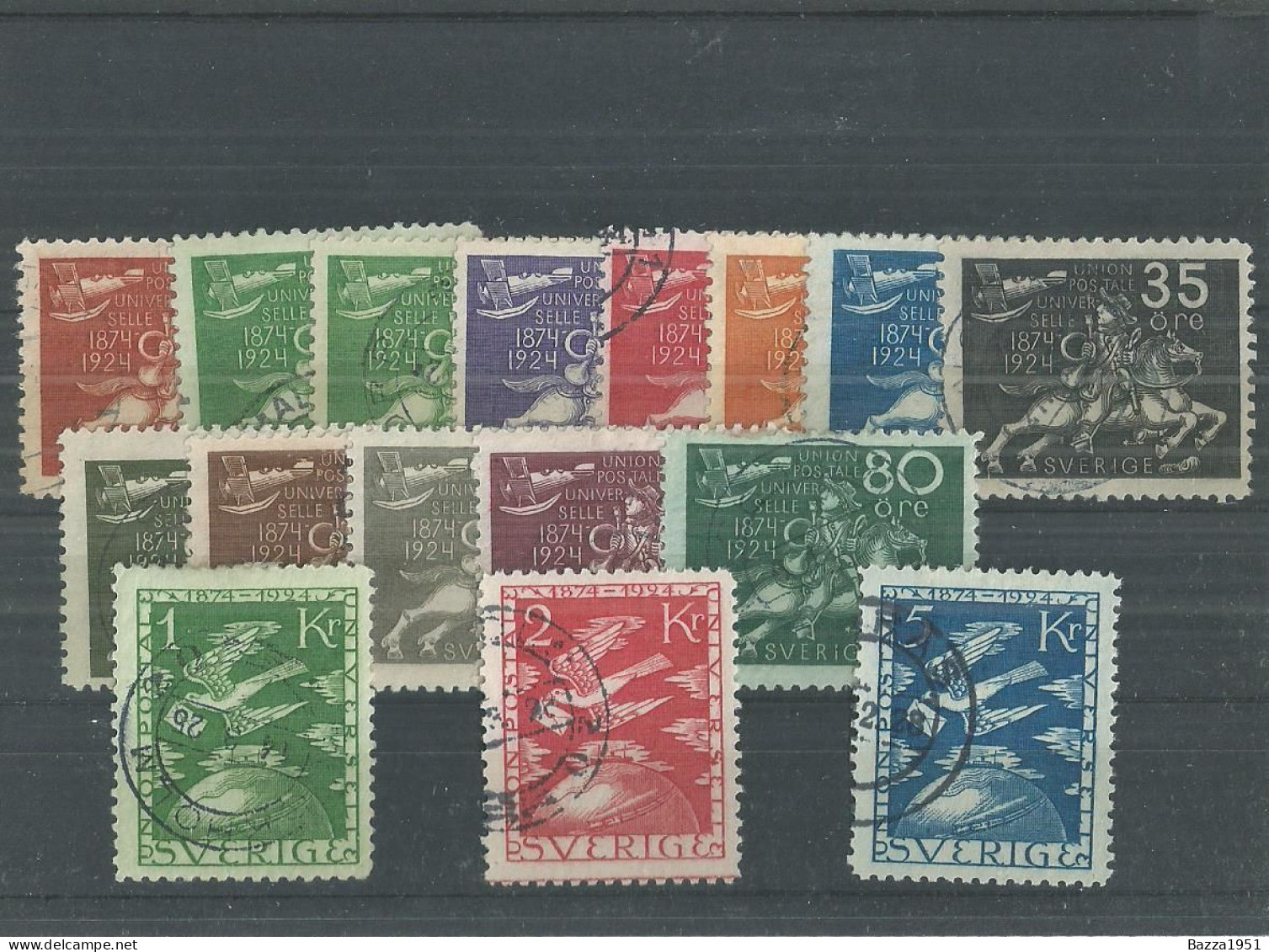 SWEDEN 1924 UPU SET COMPLETE FINE USED - Gebraucht