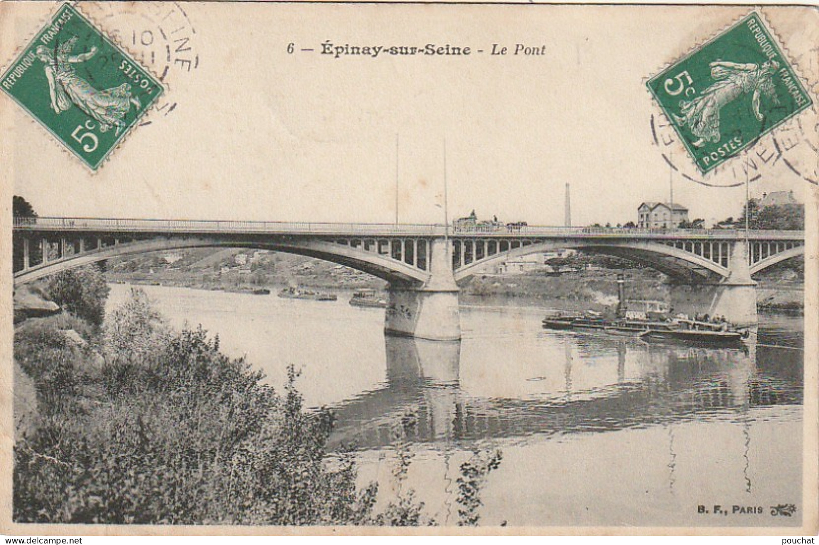 MO 7- (93) EPINAY SUR SEINE - LE PONT - BATEAU - 2 SCANS - Other & Unclassified