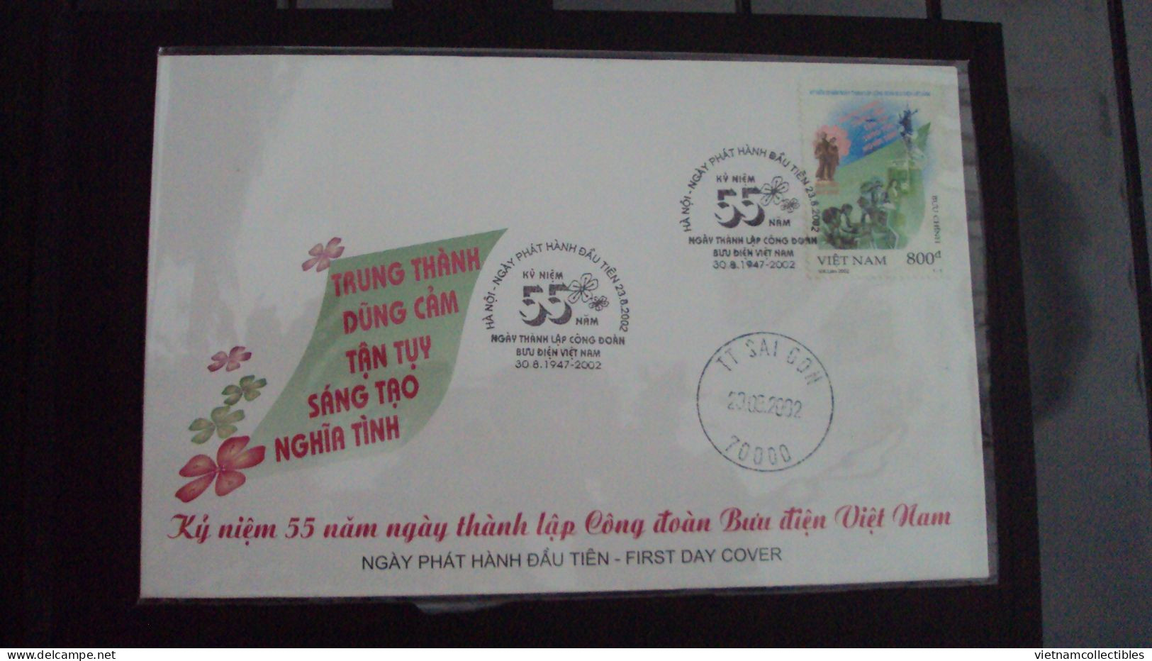 FDC Vietnam Cover 2002 : 55th Foundation Anniversary Of Viet Nam National Union Of Post (Ms895) - Viêt-Nam