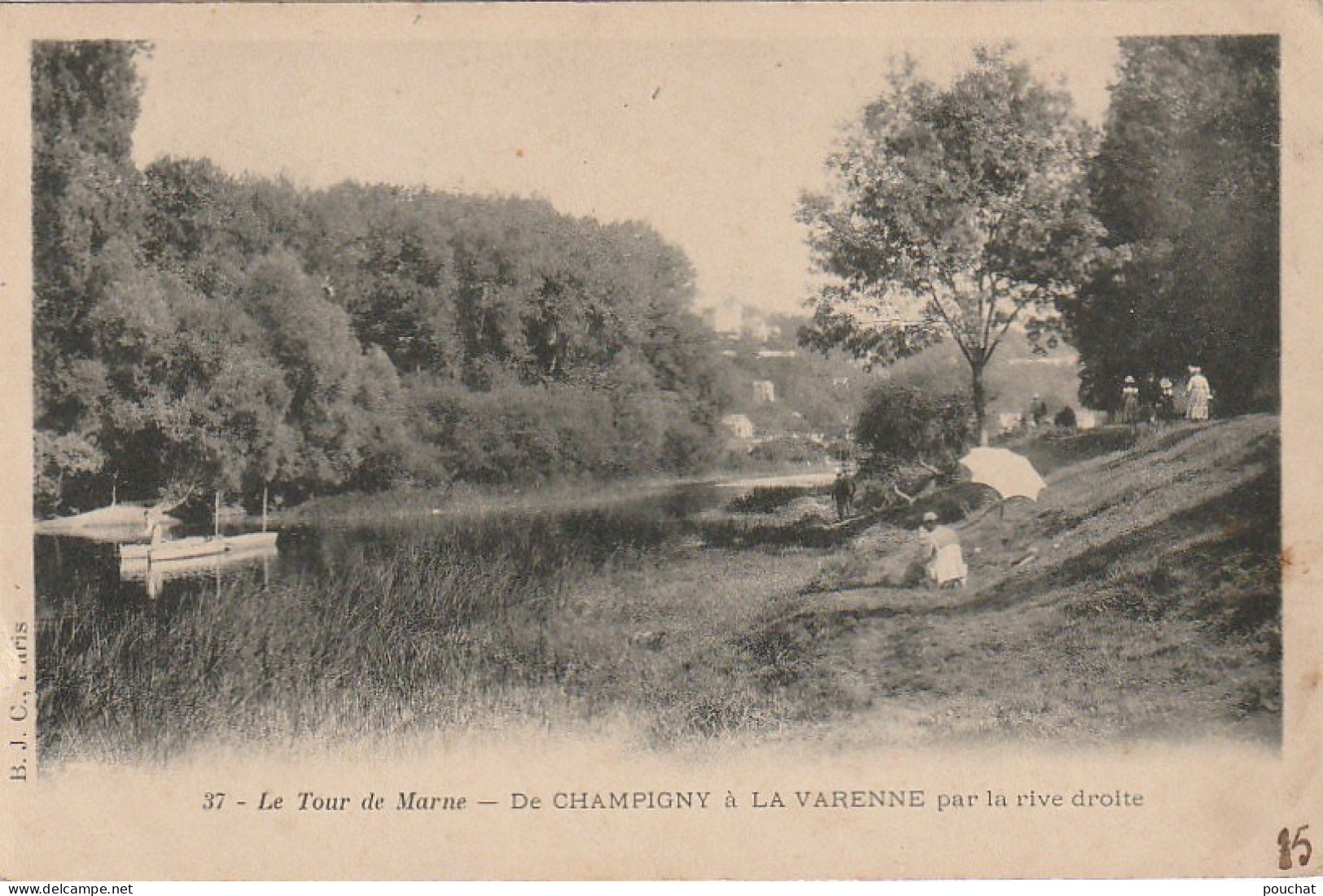 MO 8-(94) LE TOUR DE MARNE - DE CHAMPIGNY A LA VARENNE PAR LA RIVE DROITE - CANOTEUR , PROMENEURS - ANIMATION - 2 SCANS - Champigny Sur Marne