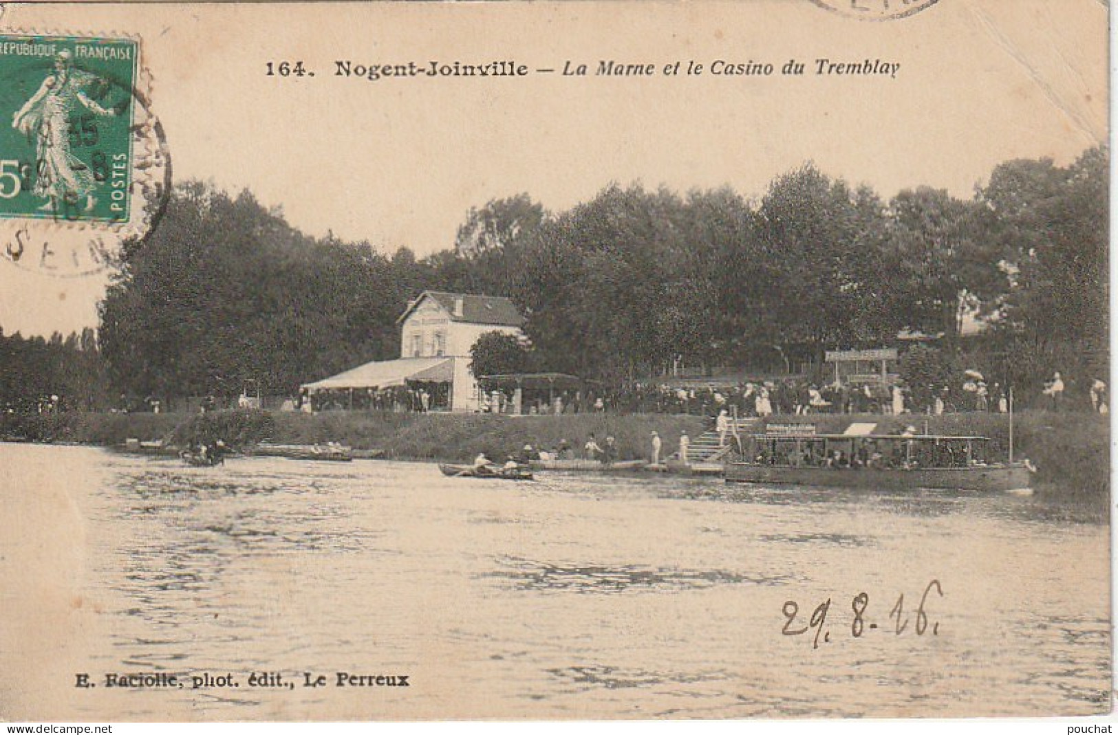 MO 8-(94) NOGENT JOINVILLE - LA MARNE ET LE CASINO DU TREMBLAY - CANOTEURS - BATEAU PROMENADE  - 2 SCANS - Nogent Sur Marne