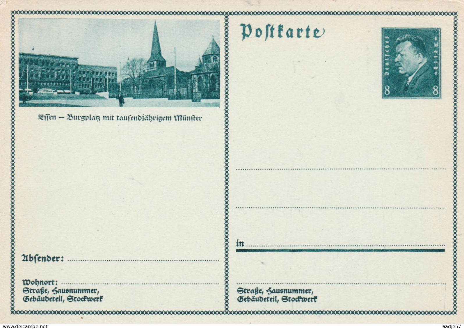 Münster Bürgplatz - Bildpostkarte 1931 -  Mint - Briefkaarten