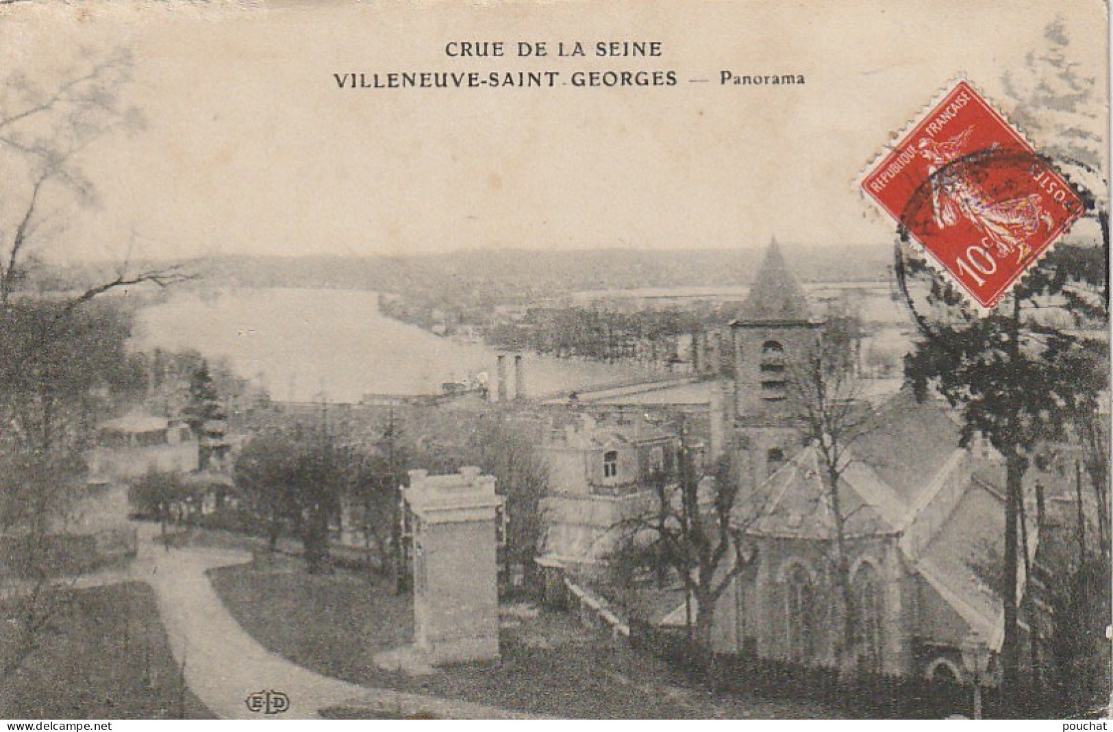 MO 9-(94) CRUE DE LA SEINE - VILLENEUVE SAINT GEORGES - PANORAMA  - 2 SCANS - Villeneuve Saint Georges