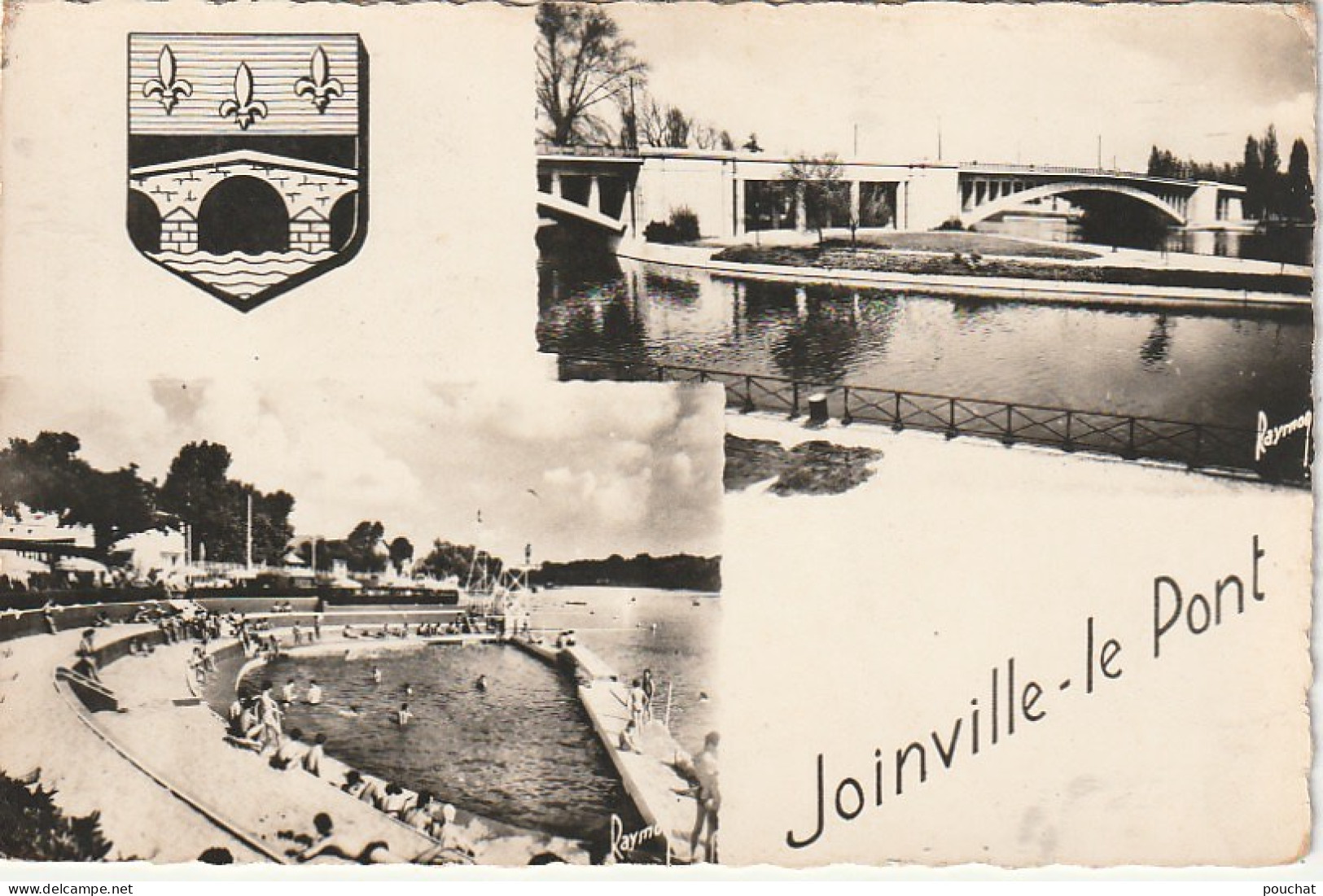 MO 10-(94) JOINVILLE LE PONT - CARTE MULTIVUES : LE PONT , LE BANC DE SABLE - BLASON - 2 SCANS - Joinville Le Pont