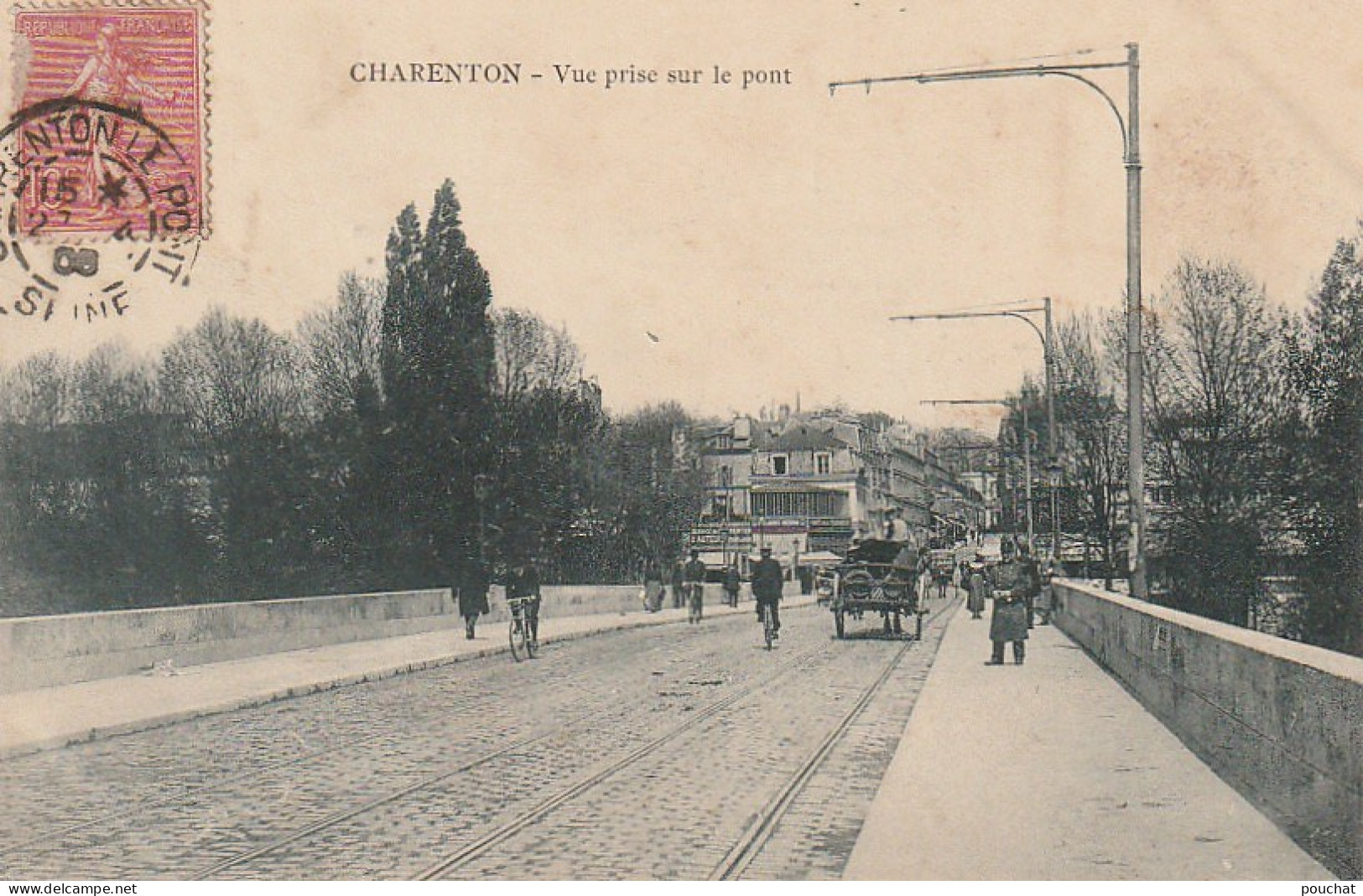 MO 10-(94) CHARENTON - VUE PRISE SUR LE PONT - CARRIOLE A CHEVAL - ANIMATION - 2 SCANS - Charenton Le Pont