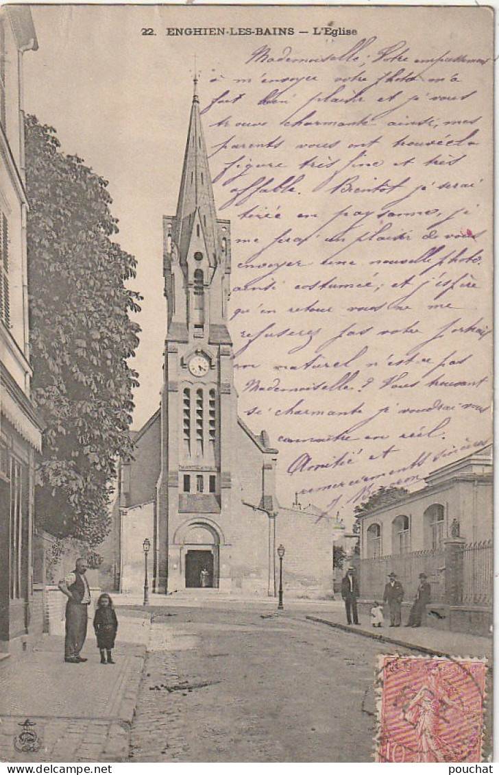 MO 11-(95) ENGHIEN LES BAINS - L ' EGLISE - ANIMATION - 2 SCANS - Enghien Les Bains