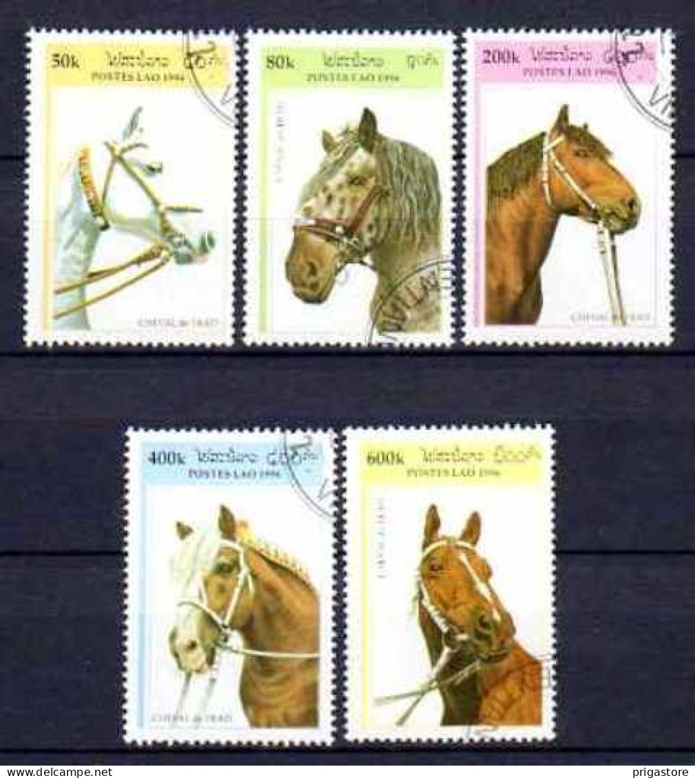 Laos 1996 Chevaux (20) Yvert N° 1237 à 1241 Oblitéré Used - Laos