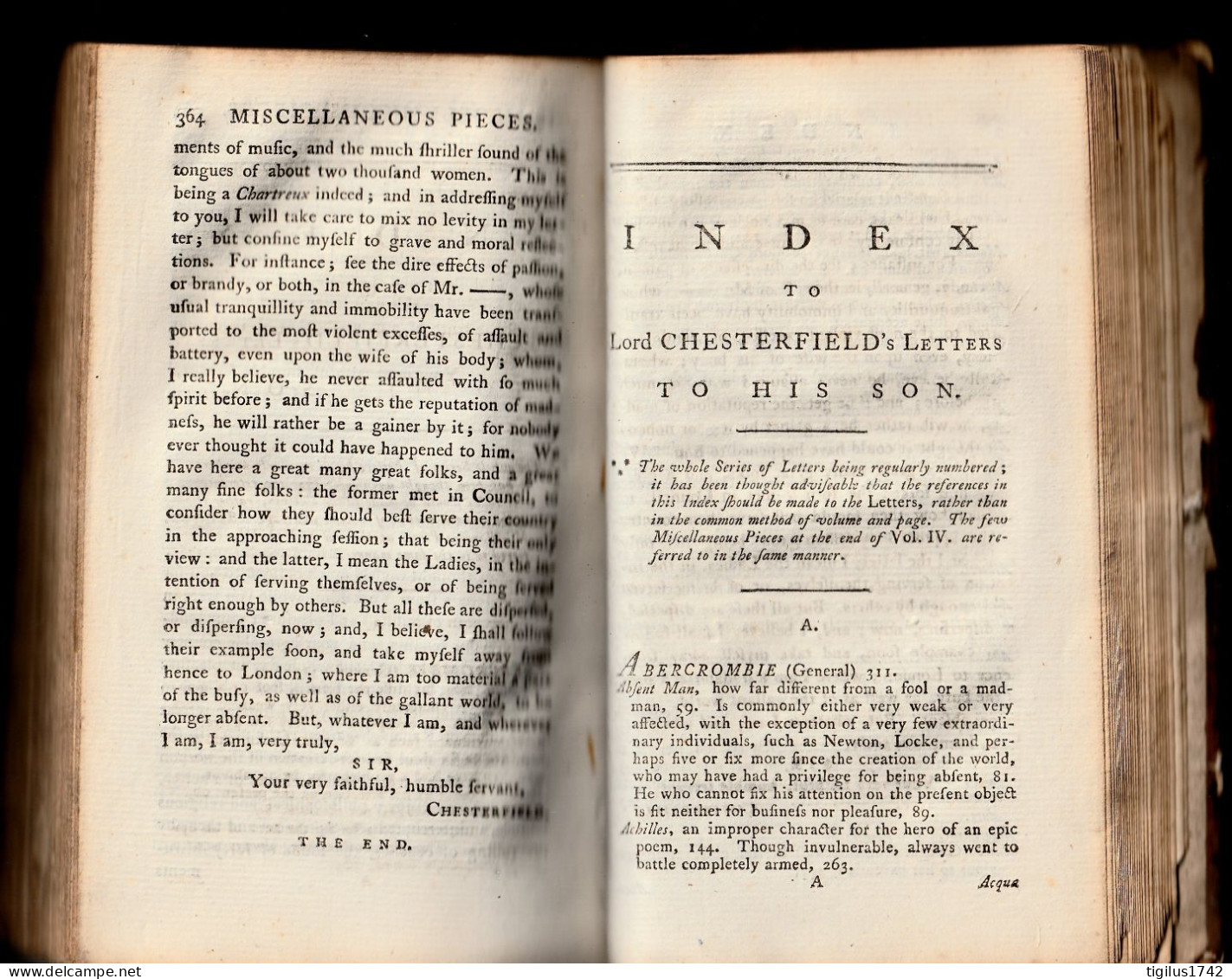 Philip Dormer Stanhope, Earl Of Chesterfield. Letters To His Son, Published By Mrs Eugenia Stanhope, London 1776 - 1700-1799