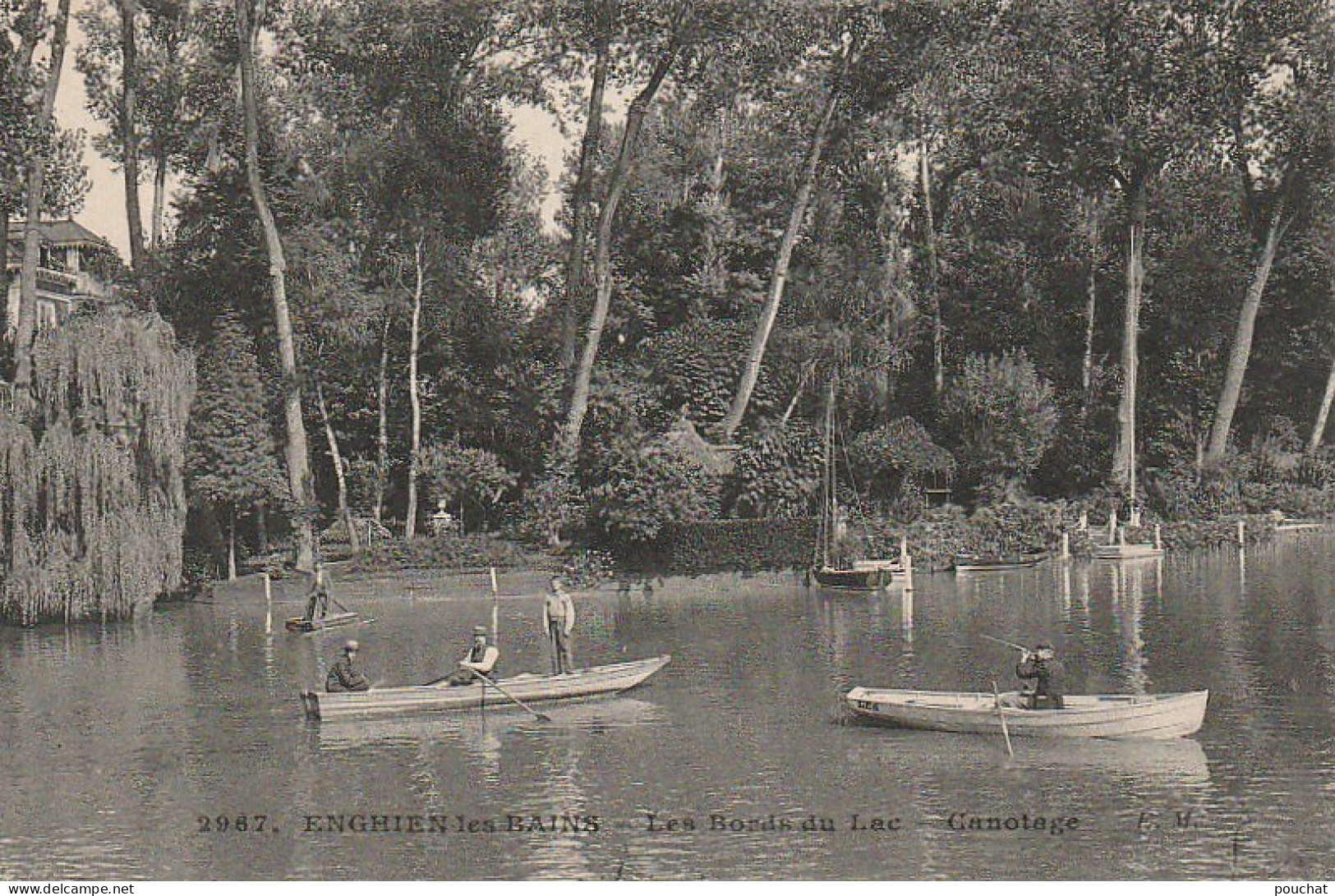 MO 11-(95) ENGHIEN LES BAINS - LES BORDS DU LAC - CANOTAGE - ANIMATION - 2 SCANS - Enghien Les Bains