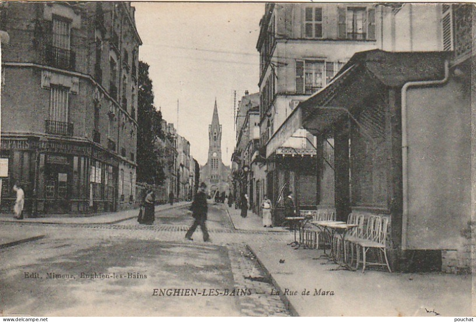 MO 11-(95) ENGHIEN LES BAINS - LA RUE DE MORA ( MARA ) - ANIMATION - 2 SCANS - Enghien Les Bains