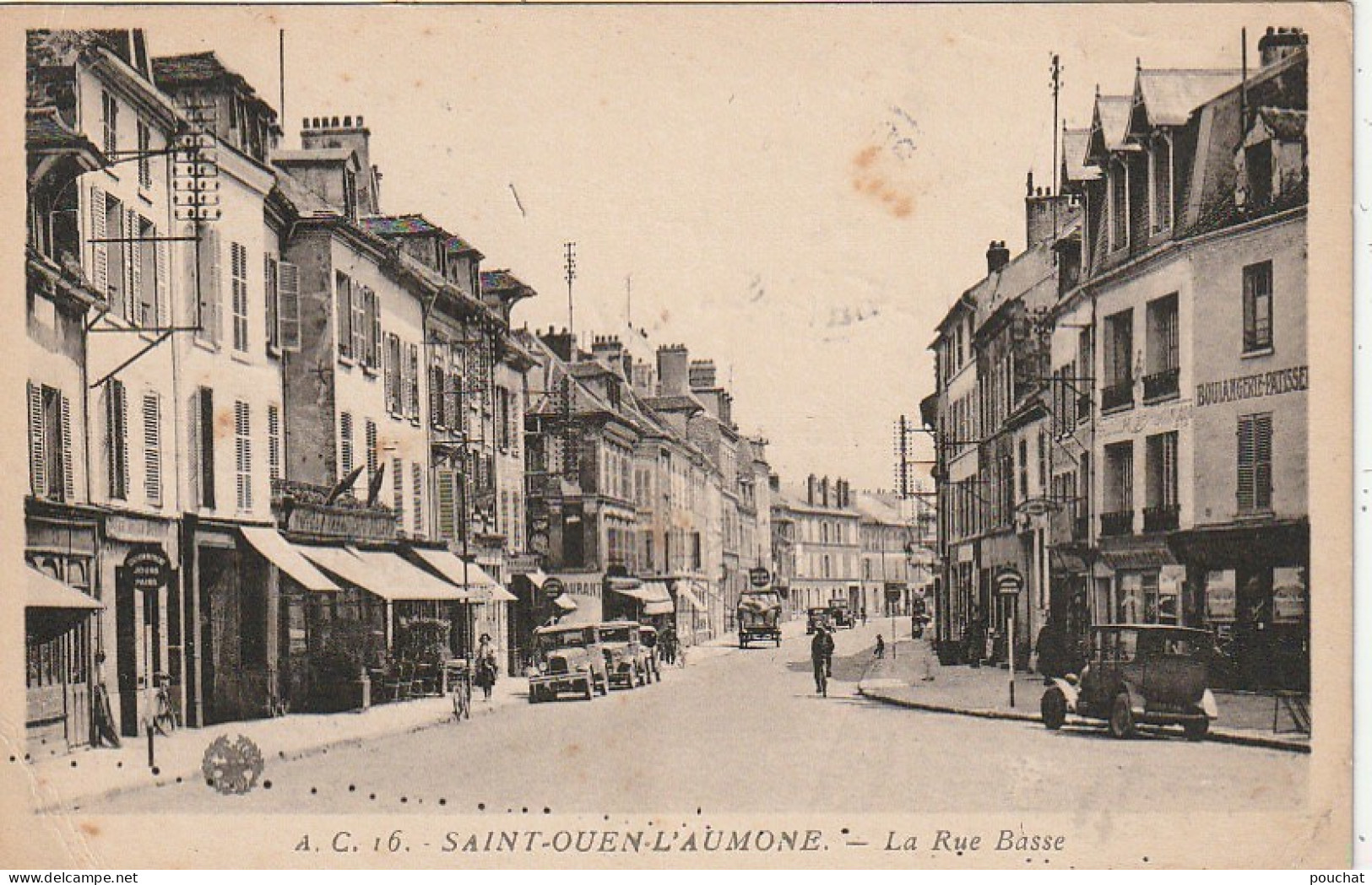 MO 12-(95) SAINT OUEN L' AUMONE - LA RUE BASSE - COMMERCES - AUTOMOBILES - ANIMATION - 2 SCANS - Sonstige & Ohne Zuordnung