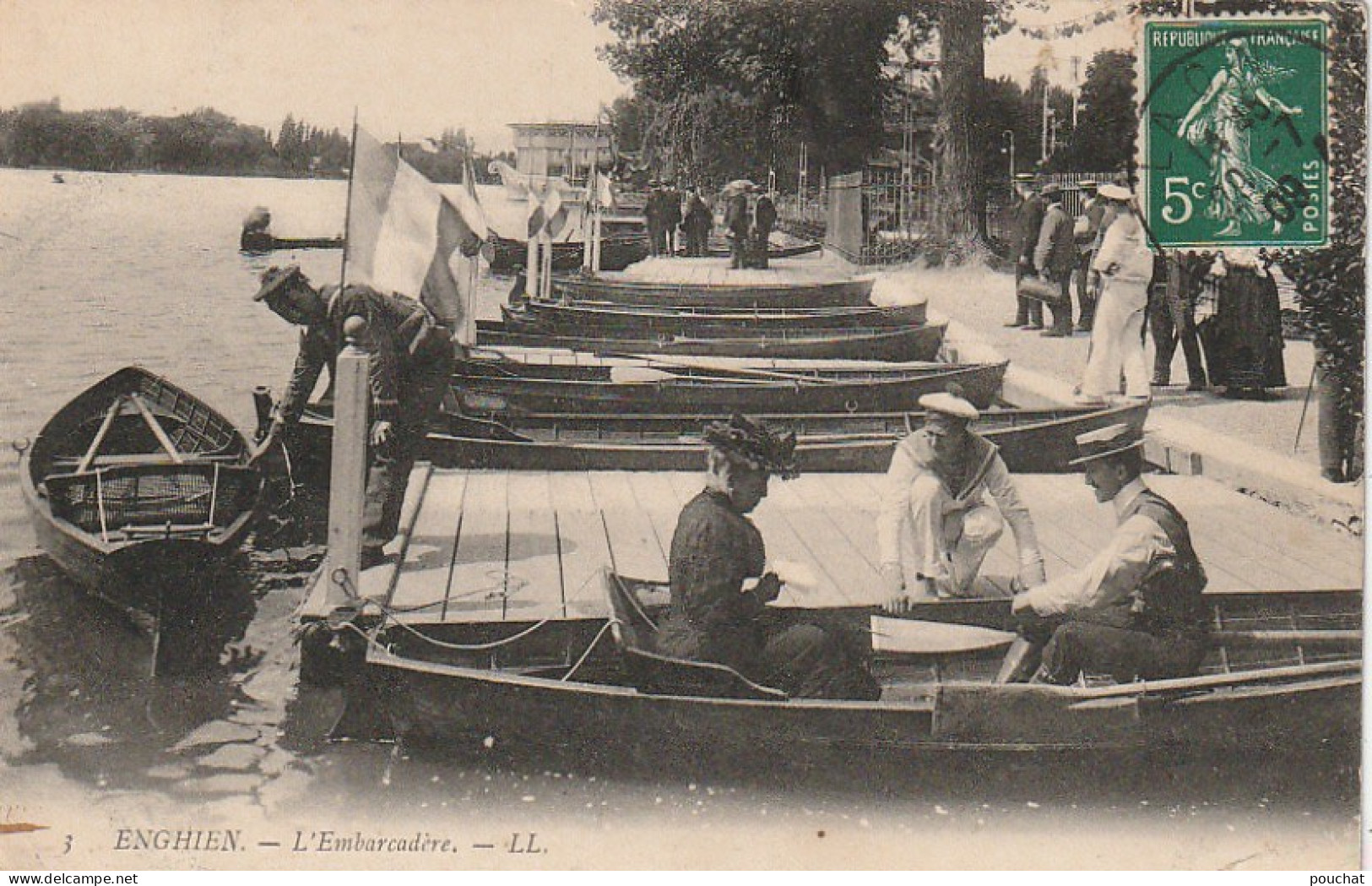 MO 12-(95) ENGHIEN - L' EMBARCADERE - CANOTEURS  - 2 SCANS - Enghien Les Bains