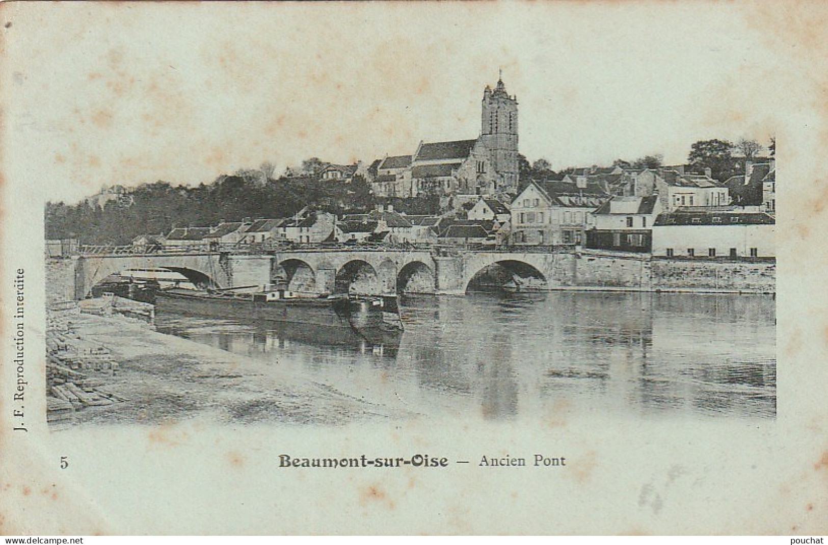 MO 12-(95) BEAUMONT SUR OISE - ANCIEN PONT - PENICHE - 2 SCANS - Beaumont Sur Oise