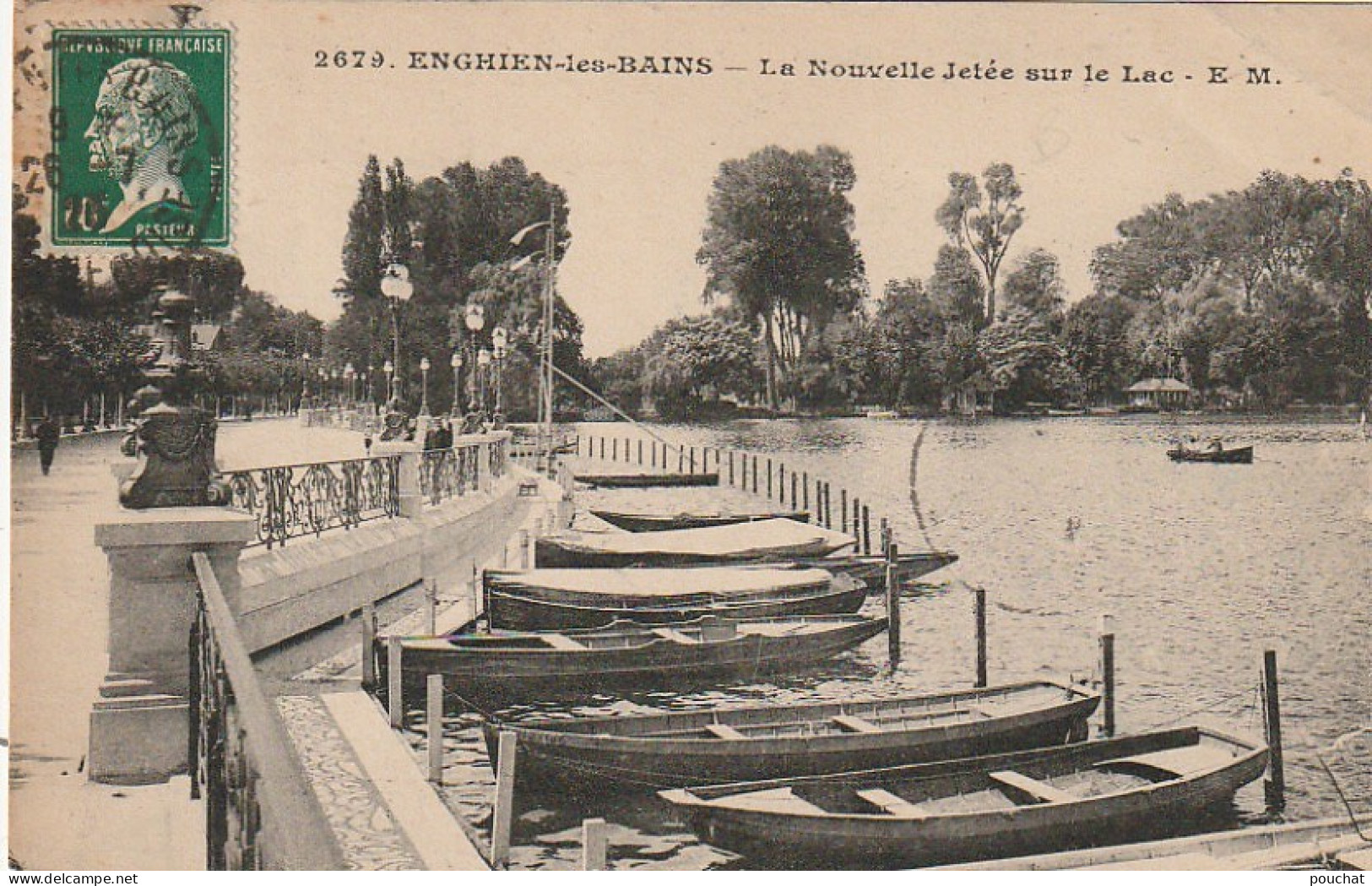 MO 12-(95) ENGHIEN LES BAINS - LA NOUVELLE JETEE SUR LE LAC - CANOTS - 2 SCANS - Enghien Les Bains