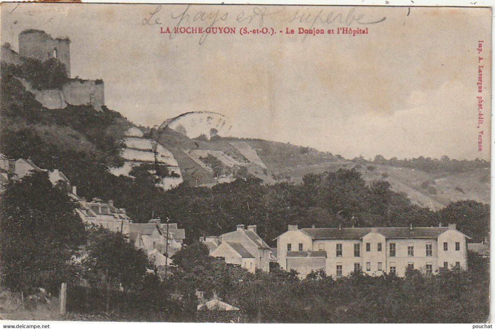 MO 13-(95) LA ROCHE GUYON - LE DONJON ET L' HOPITAL - 2 SCANS - La Roche Guyon