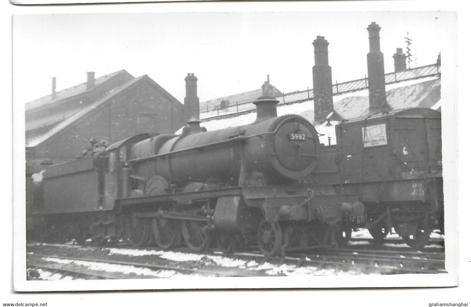 Photo British Railways Steam Locomotive 4-6-0 5982 Ex-GWR Hall Class In Scrapline 1960s ? - Ferrocarril