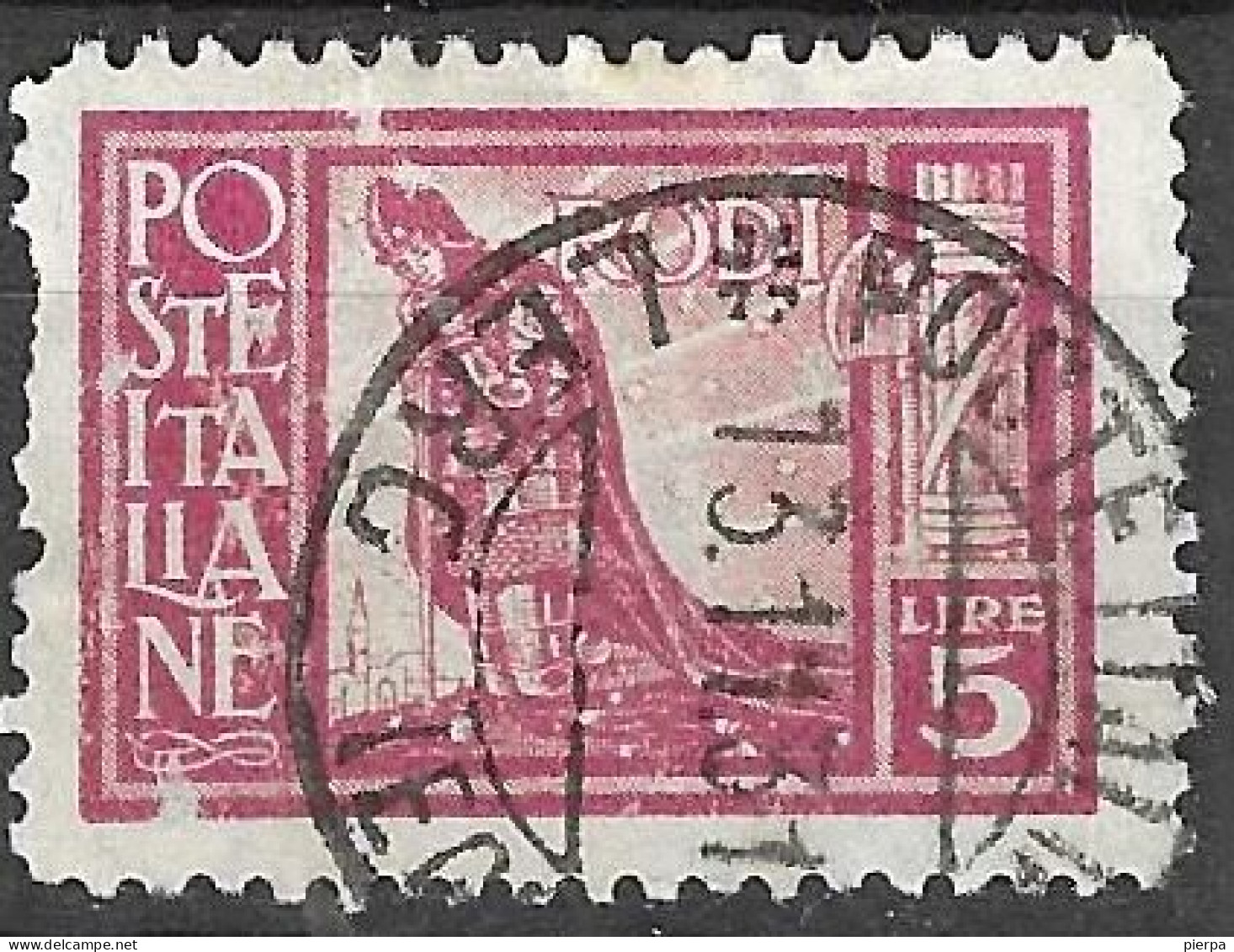 RODI - 1929 - ORDINARIA -LIRE 1,25 - USATO  (YVERT 22 - MICHEL 24 - SS 10) - Egeo (Rodi)