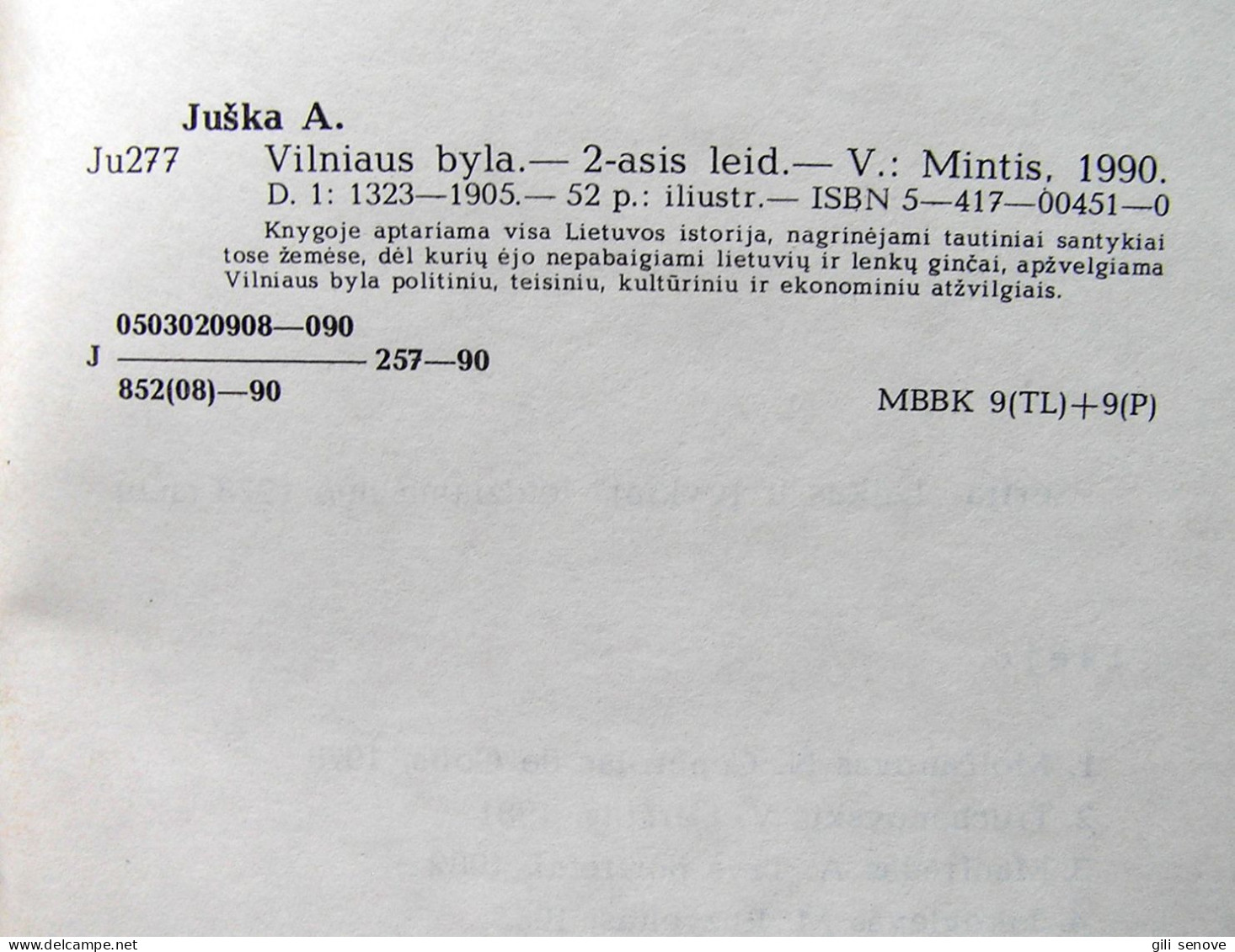 Lithuanian Book / Vilniaus Byla 1990 - Kultur