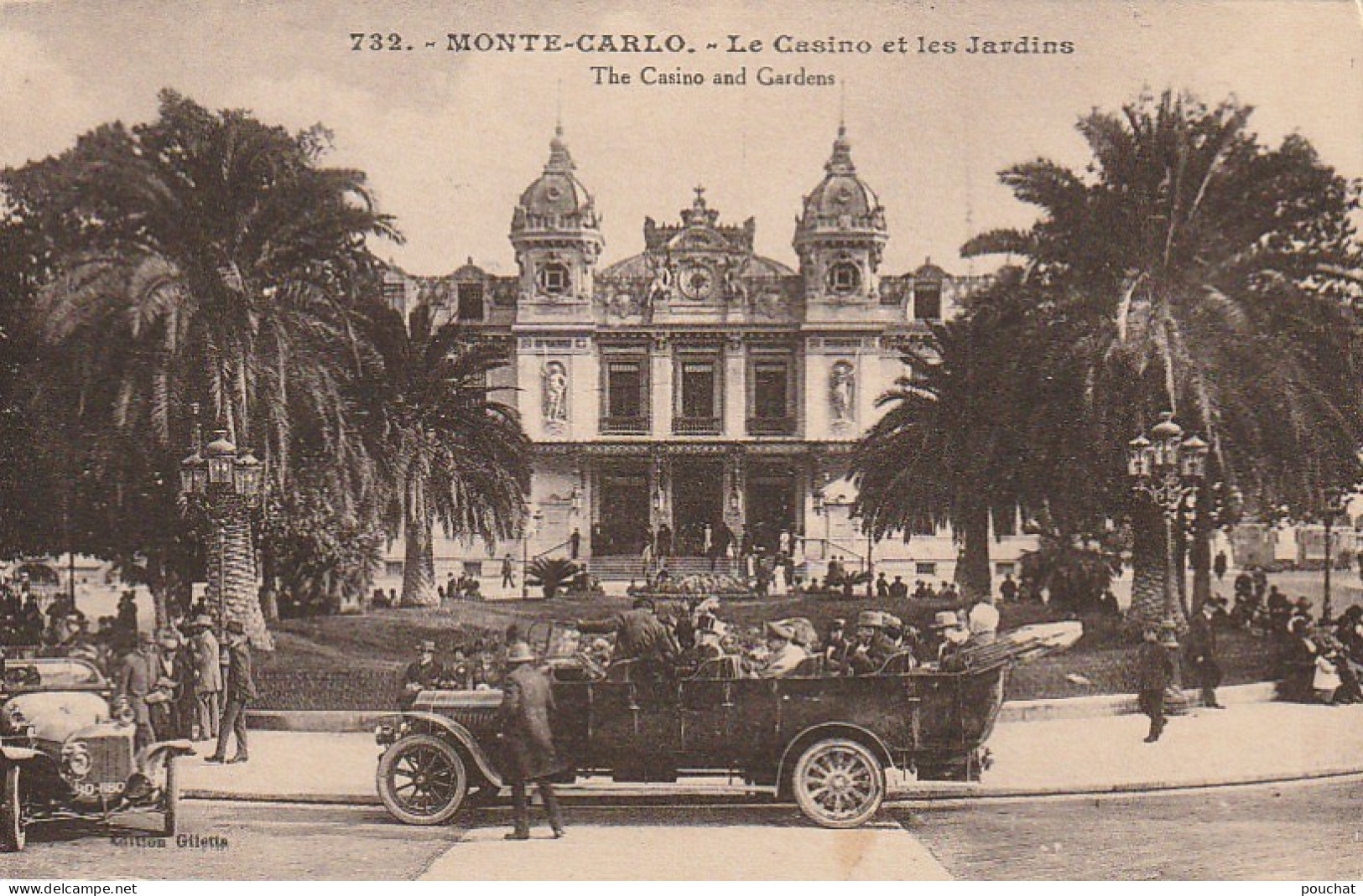MO 14-  MONTE CARLO - LE CASINO ET LES JARDINS - AUTOMOBILES -  2 SCANS - Casino