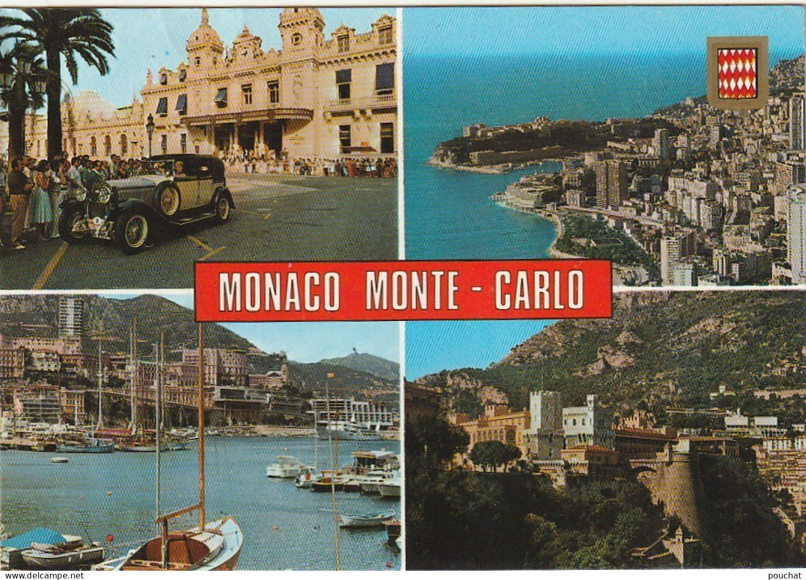 MO 15- MONACO MONTE CARLO -  CARTE MULTIVUES  COULEURS - 2 SCANS  - Mehransichten, Panoramakarten