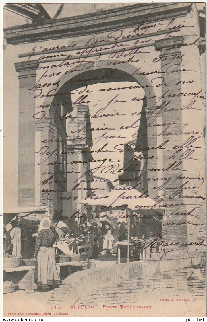 MO 16-(31) VERFEIL - PORTE TOULOUSAINE - MARCHE - ETALS - 2 SCANS - Verfeil