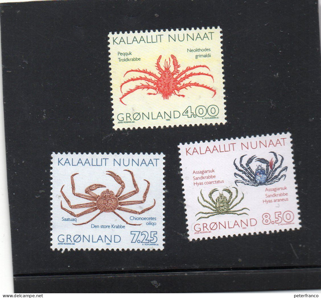 1992 Groenlandia - Fauna Marina - Crostacei - Unused Stamps