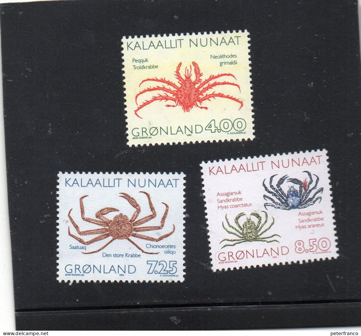 1992 Groenlandia - Fauna Marina - Crostacei - Nuovi