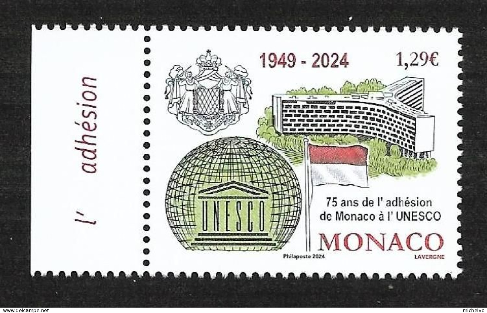 Monaco 2024 - Ahésion De Monaco à L'UNESCO ** - Ongebruikt