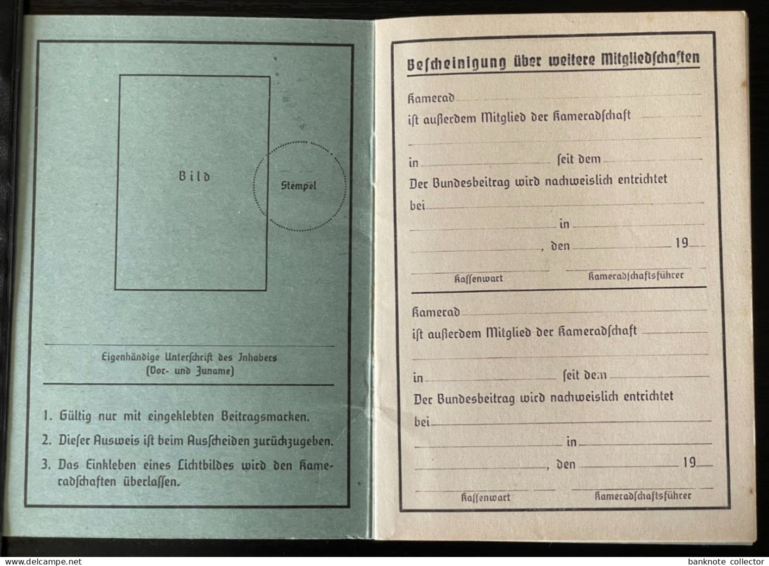 Deutschland, Germany - Deutscher Reichskriegerbund - Kameradschaft Harsleben - 1936 - 1939-45