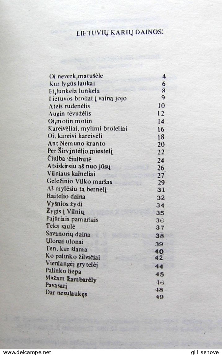 Lithuanian Book / Lietuvių Karių Dainos 1989 - Kultur