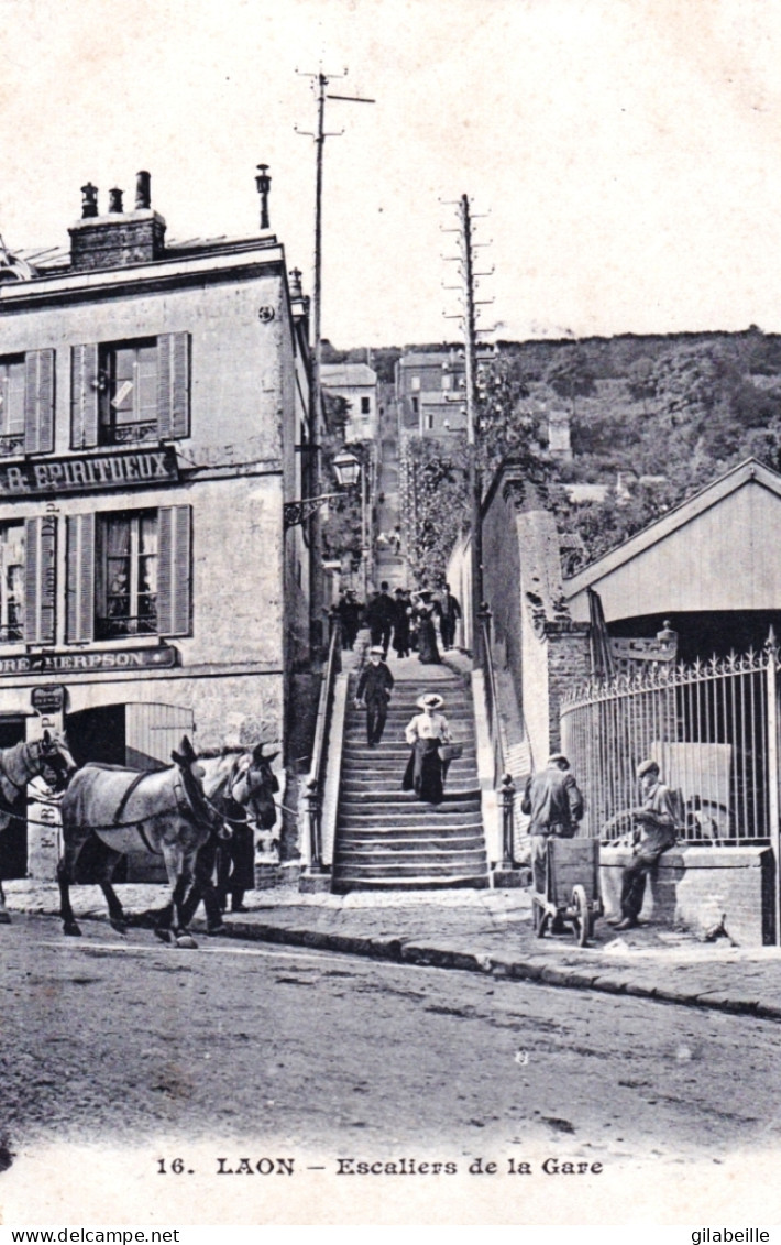 02 - Aisne - LAON - L'escalier De La Gare - Laon