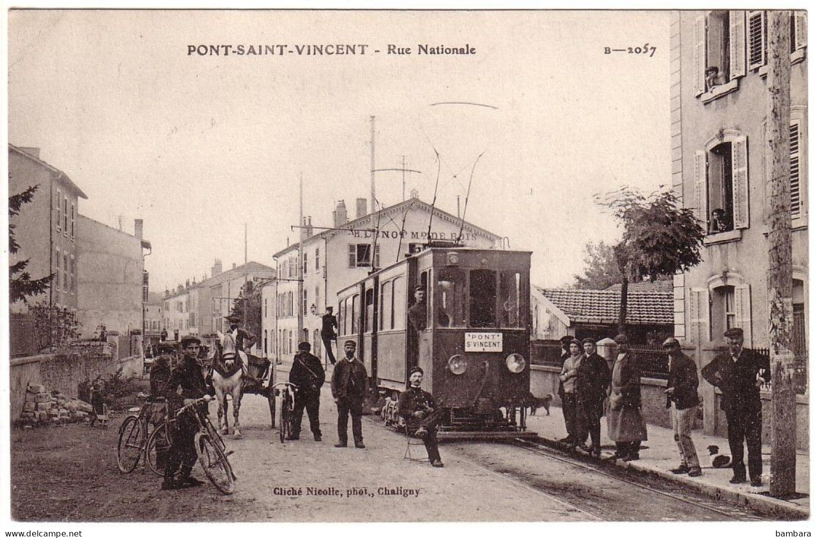 PONT SAINT VINCENT - Rue Nationale - Tramway Beau Plan. - Autres & Non Classés