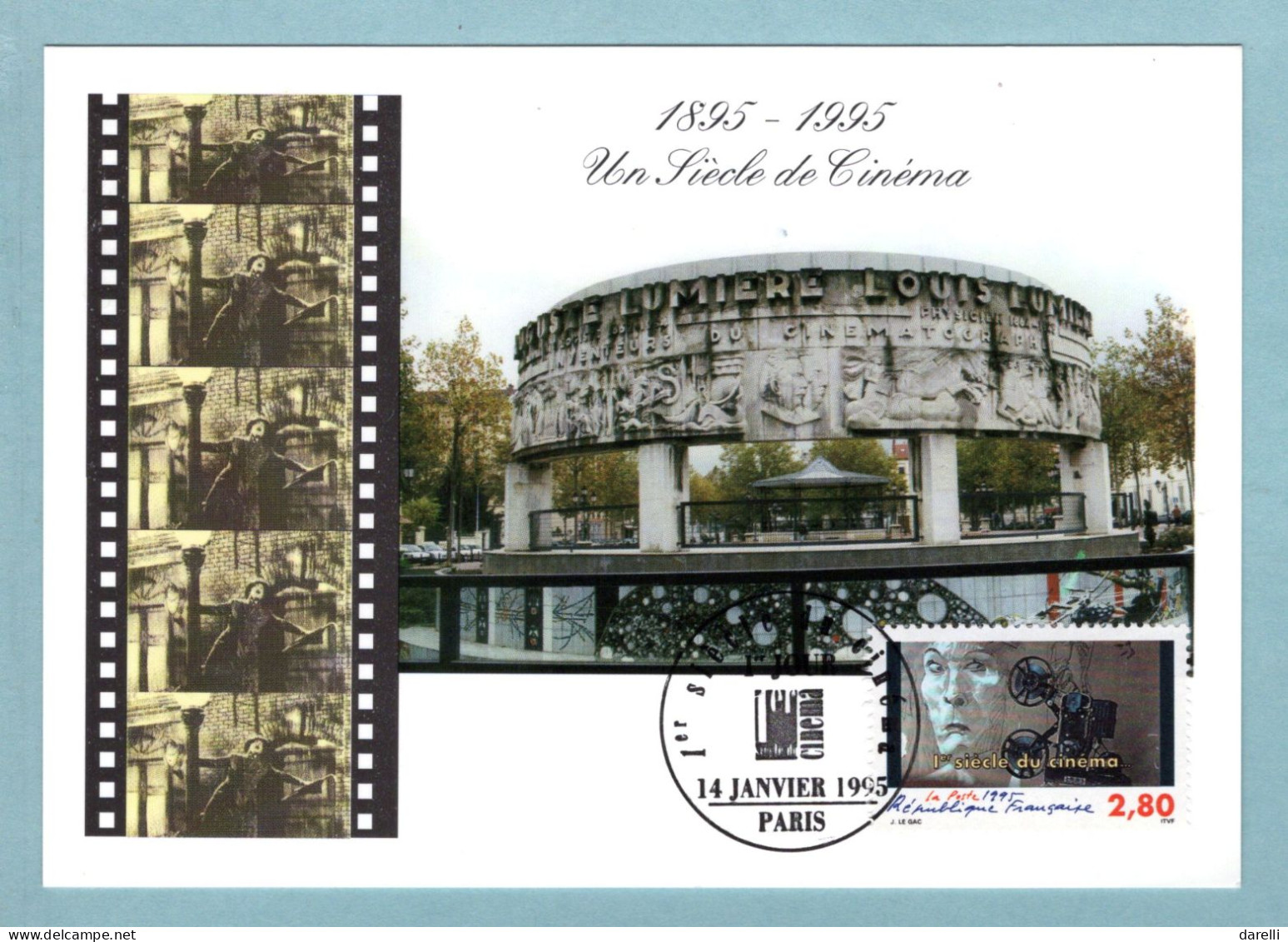 Carte Maximum 1995 - Un Siècle De Cinéma - Cent Ans Du Cinéma - Acteur - YT 2919 - Paris - 1990-1999