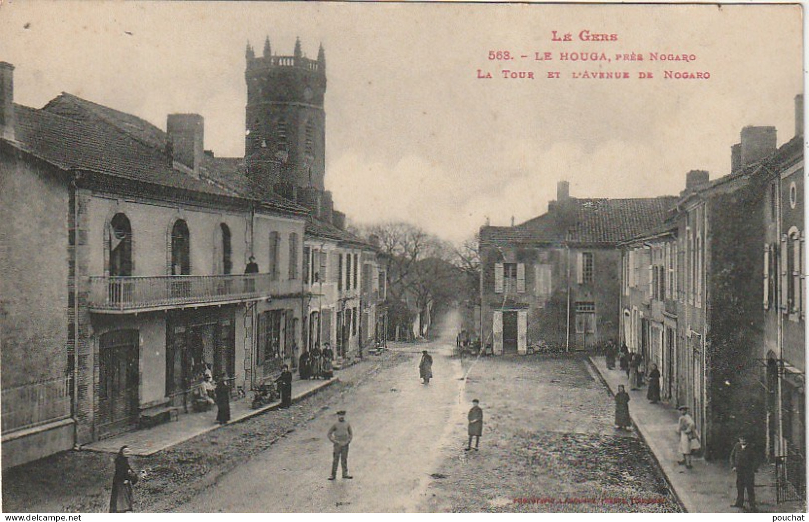 MO 23 -(32) LE HOUGA , PRES NOGARO - LA TOUR ET L' AVENUE DE NOGARO - VILLAGEOIS - 2 SCANS - Autres & Non Classés