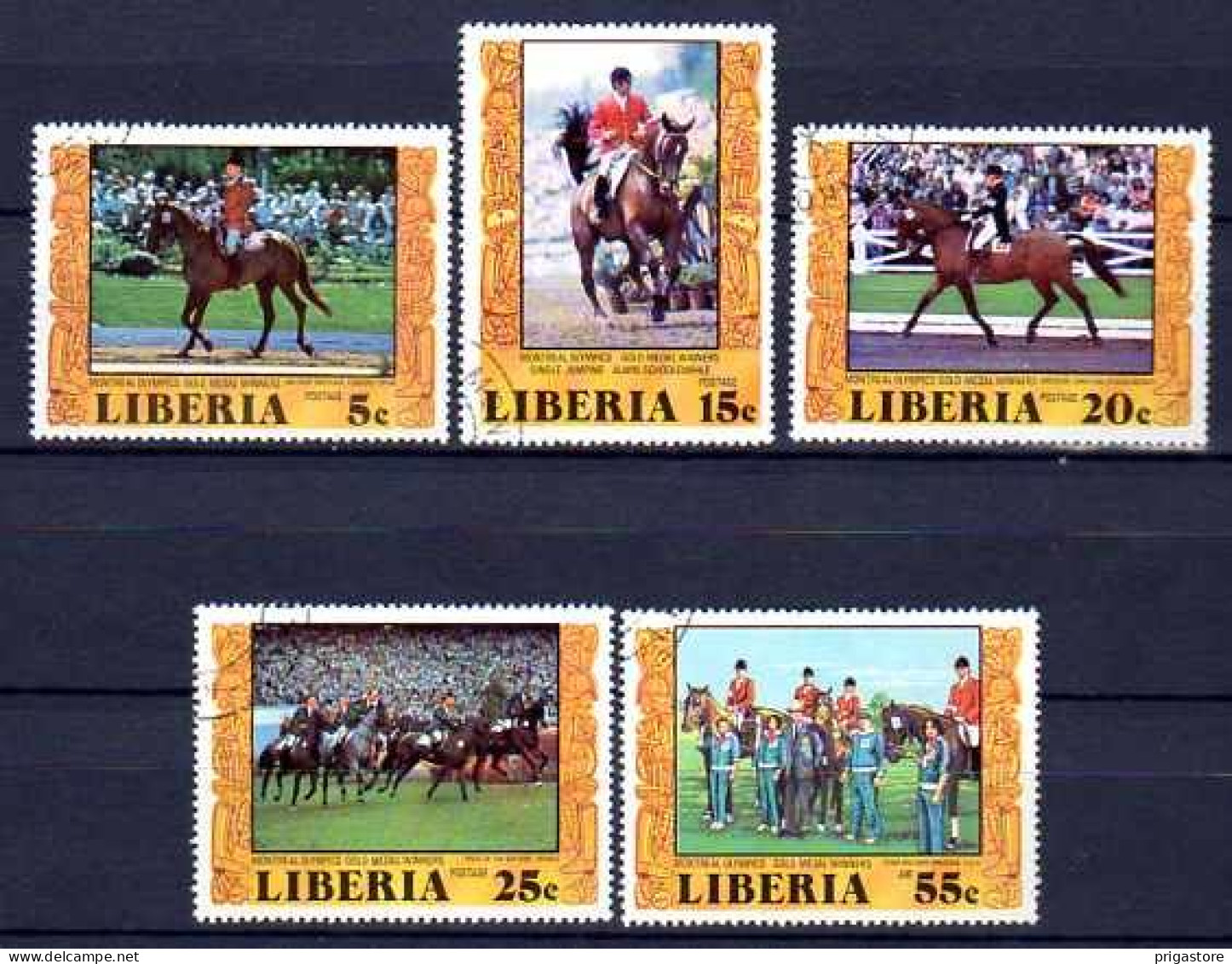 Chevaux Liberia 1977 (23) Yvert N° 742 à 744 Et PA Oblitéré Used - Pferde