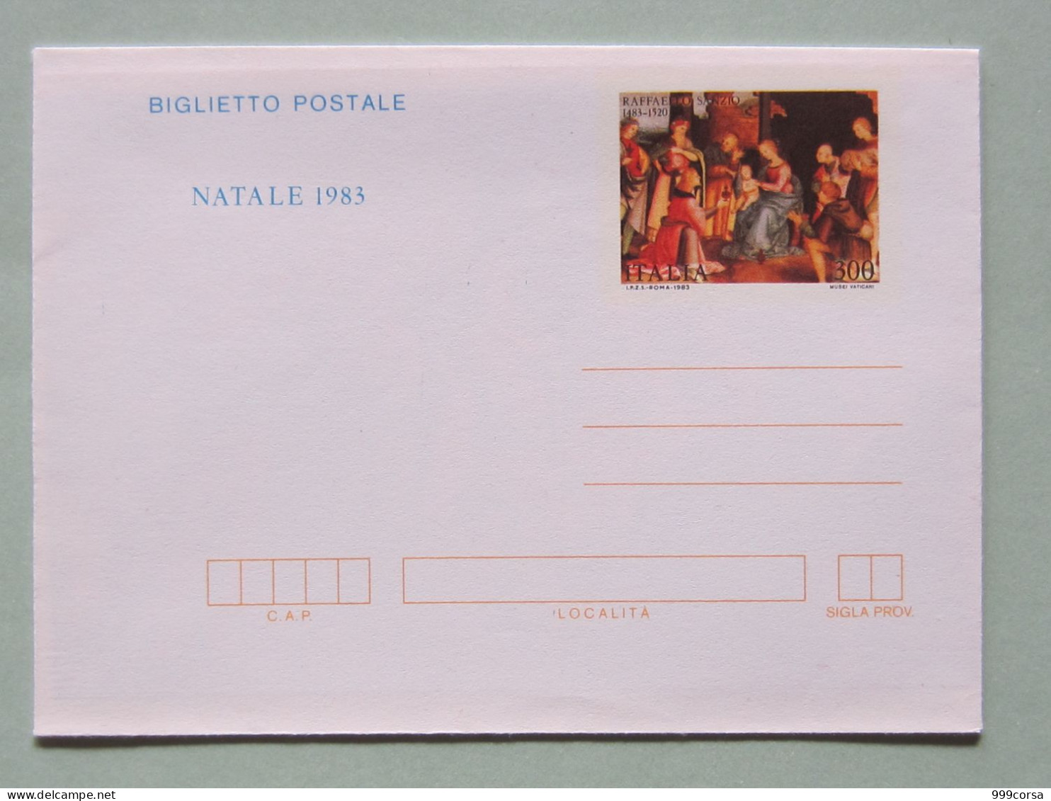 ITALIA 1983, Natale, Opera Di Raffaello Sanzio, Adorazione Dei Magi, Musei Vaticani, Cart. Post. - Madones