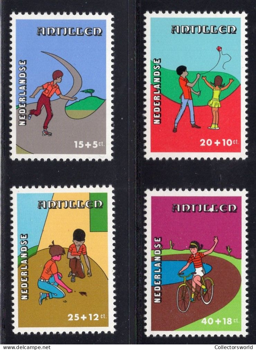 Netherlands Antilles 1978 Serie 4v Youth Welfare Kite Bicycle MNH - Antillen