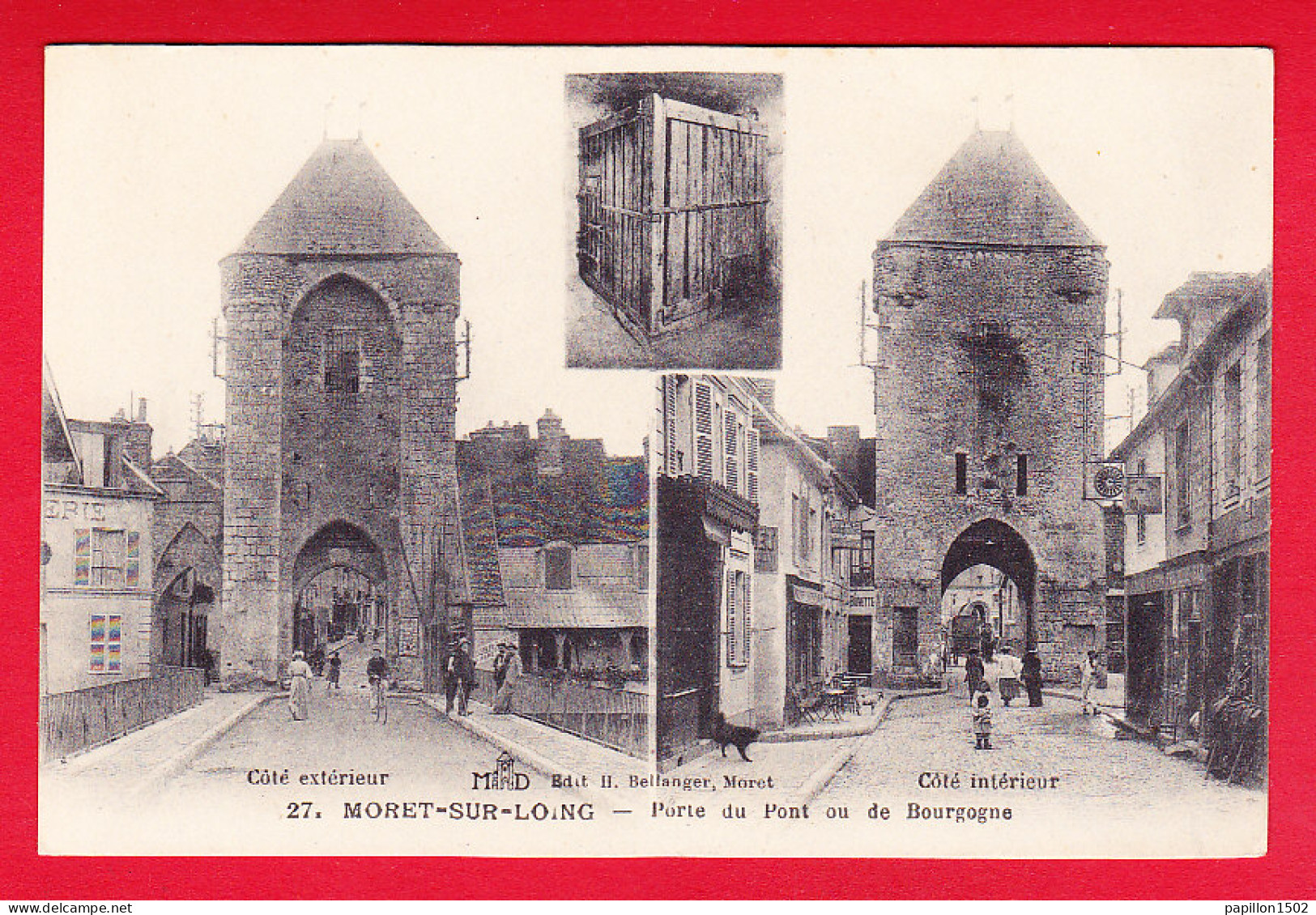 F-77-Moret Sur Loing-04P84  La Porte Du Pont Ou De Bourgogne, (2 Vues) Cpa BE - Moret Sur Loing