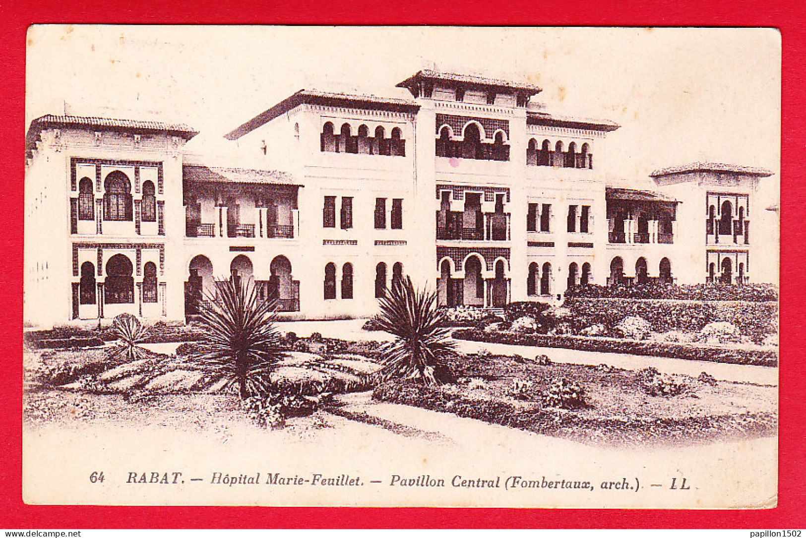 E-Maroc-198P84  RABAT, L'hôpital Marie-Feuillet, Pavillon Central, Cpa  - Rabat