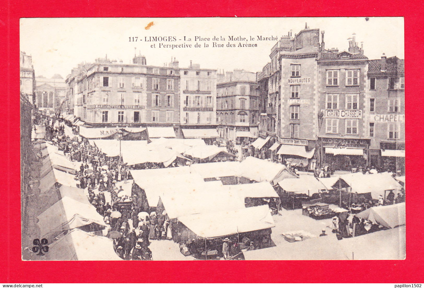 F-87-Limoges-156A55  La Place De La Mothe, Le Marché Et Perspective De La Rue Des Arènes, Cpa BE - Limoges