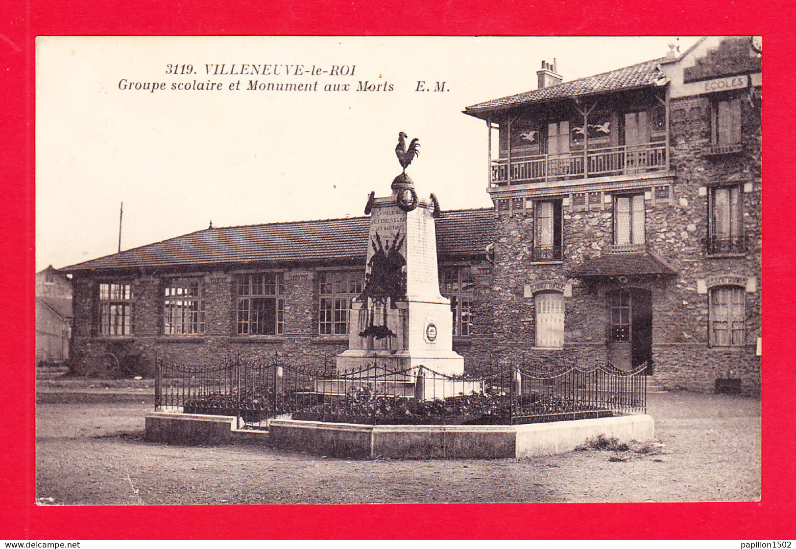 F-94-Villeneuve Le Roi-11A55  Groupe Scolaire Et Monument Aux Morts, Cpa BE - Villeneuve Le Roi