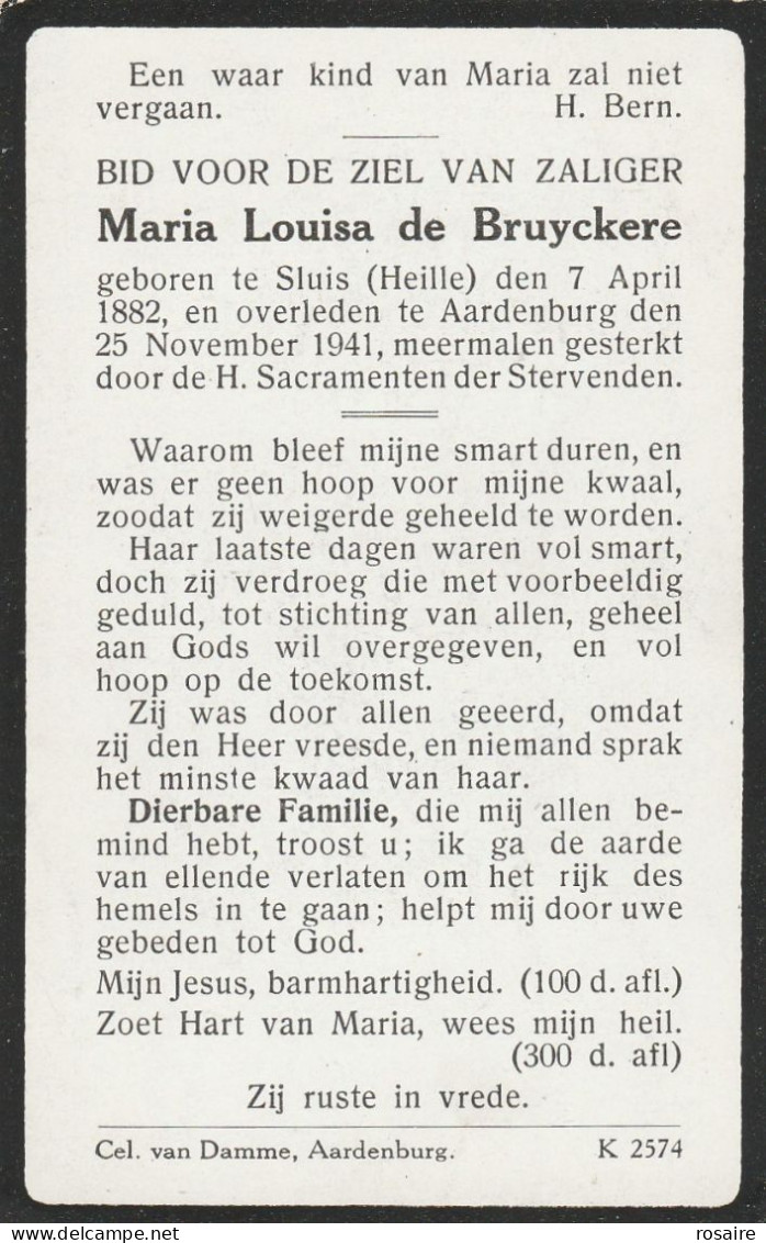 3 Prentjes De Bruyckere-sluis -zie Scan - Devotieprenten