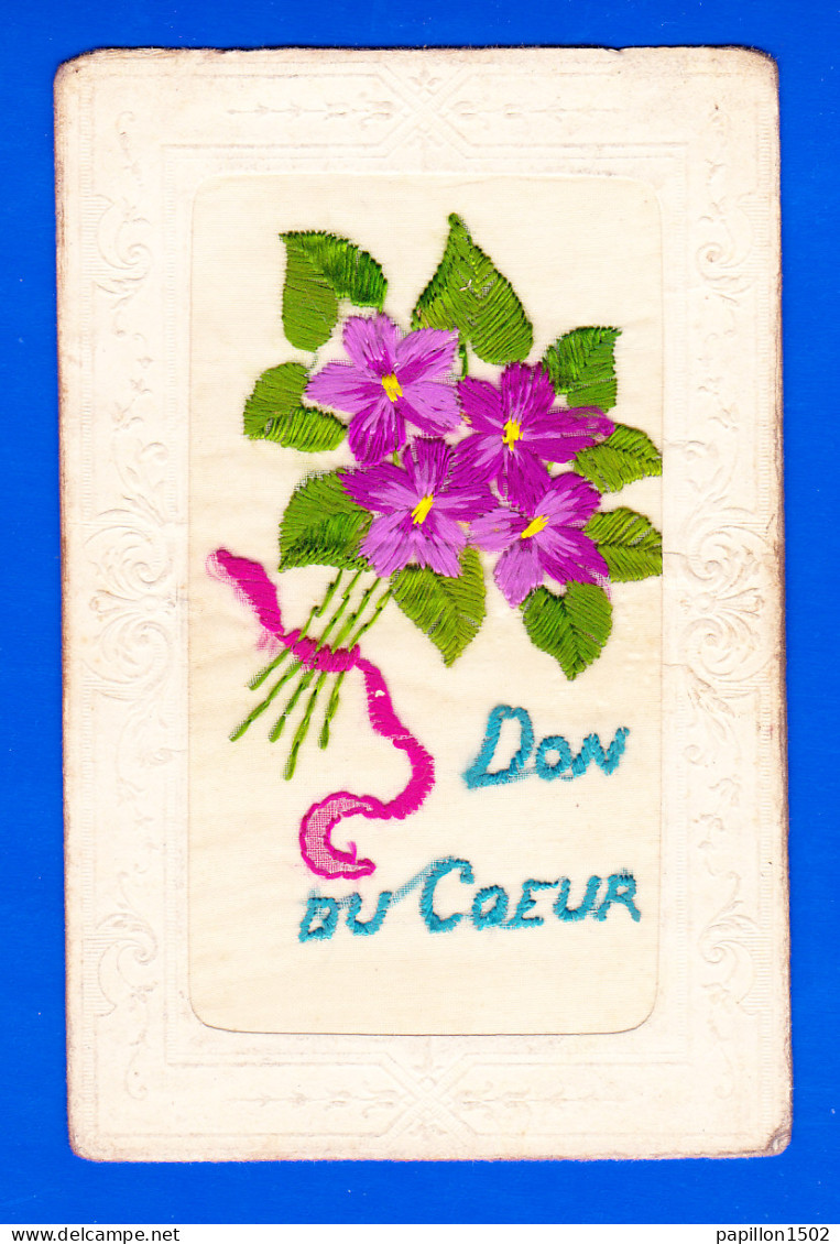 Brodee-234A55  DON DU COEUR, Bouquet De Violetteds - Embroidered